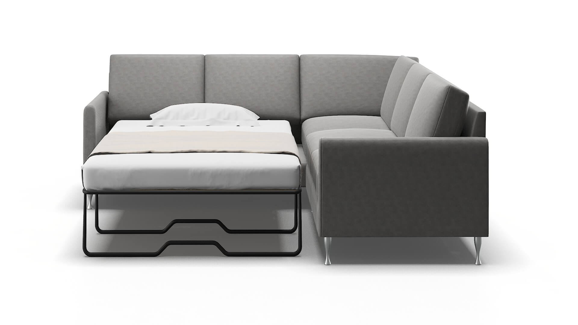 Eureka Dream_d Charcoal Sectional Sleeper Espresso legs 1