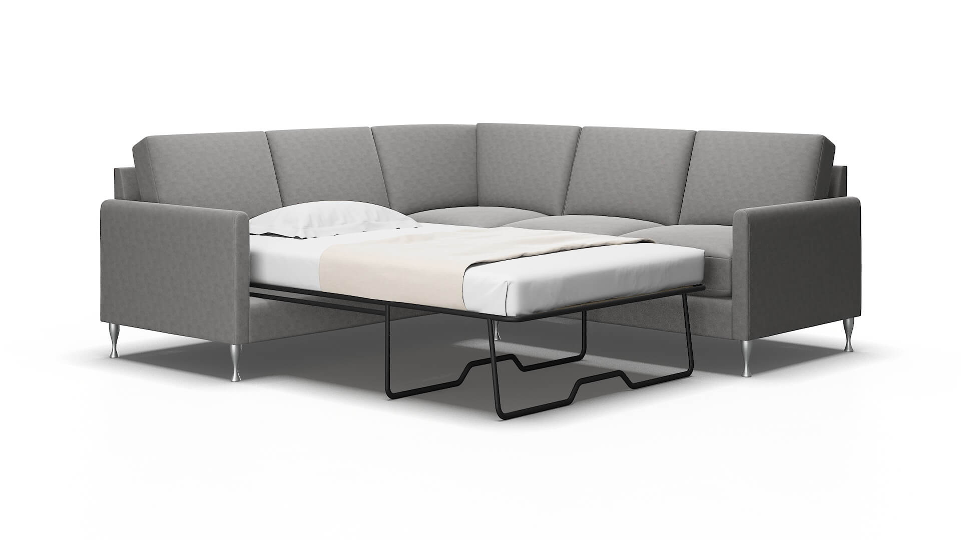 Eureka Dream_d Charcoal Sectional Sleeper Espresso legs 2