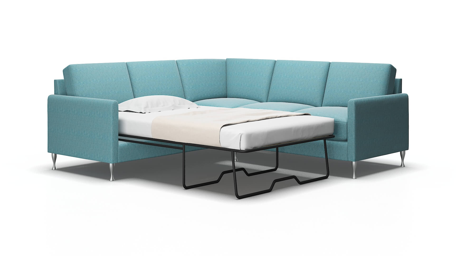 Eureka Dream_d Peacock Sectional Sleeper Espresso legs 2