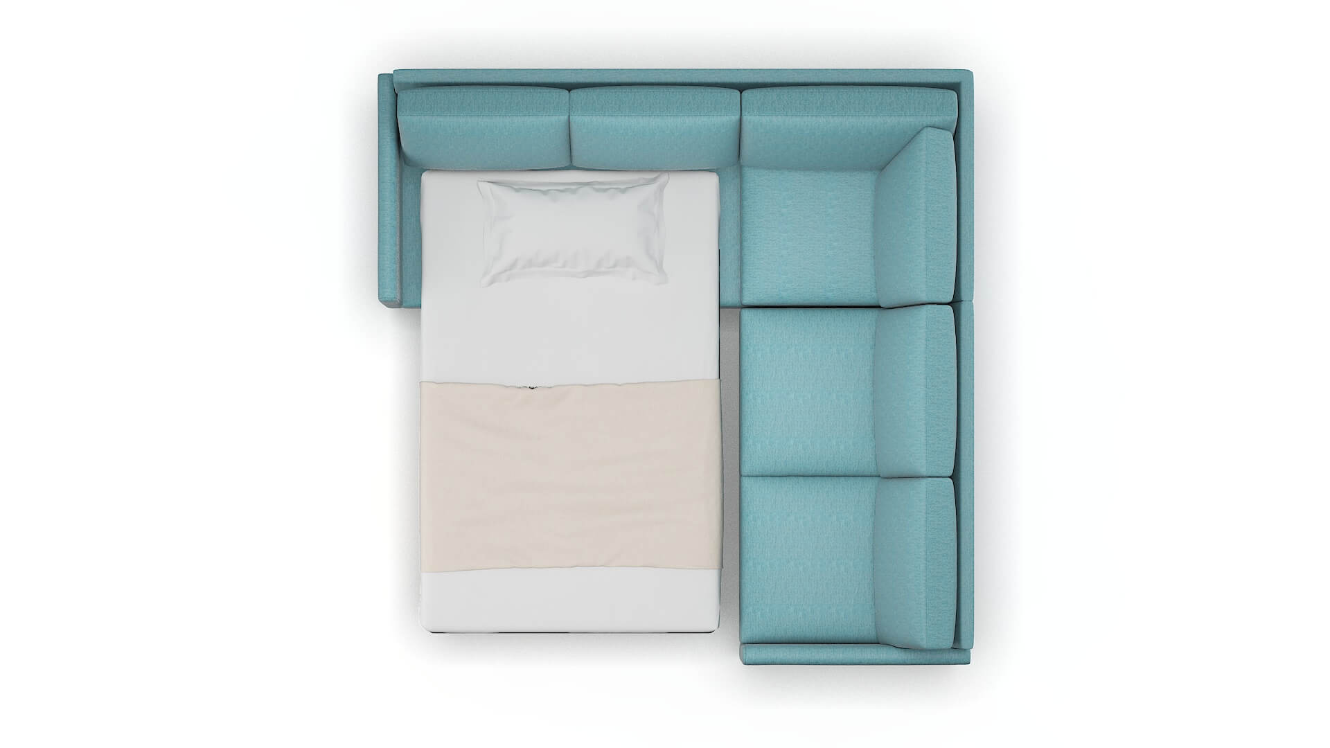 Eureka Dream_d Peacock Sectional Sleeper Espresso legs 3