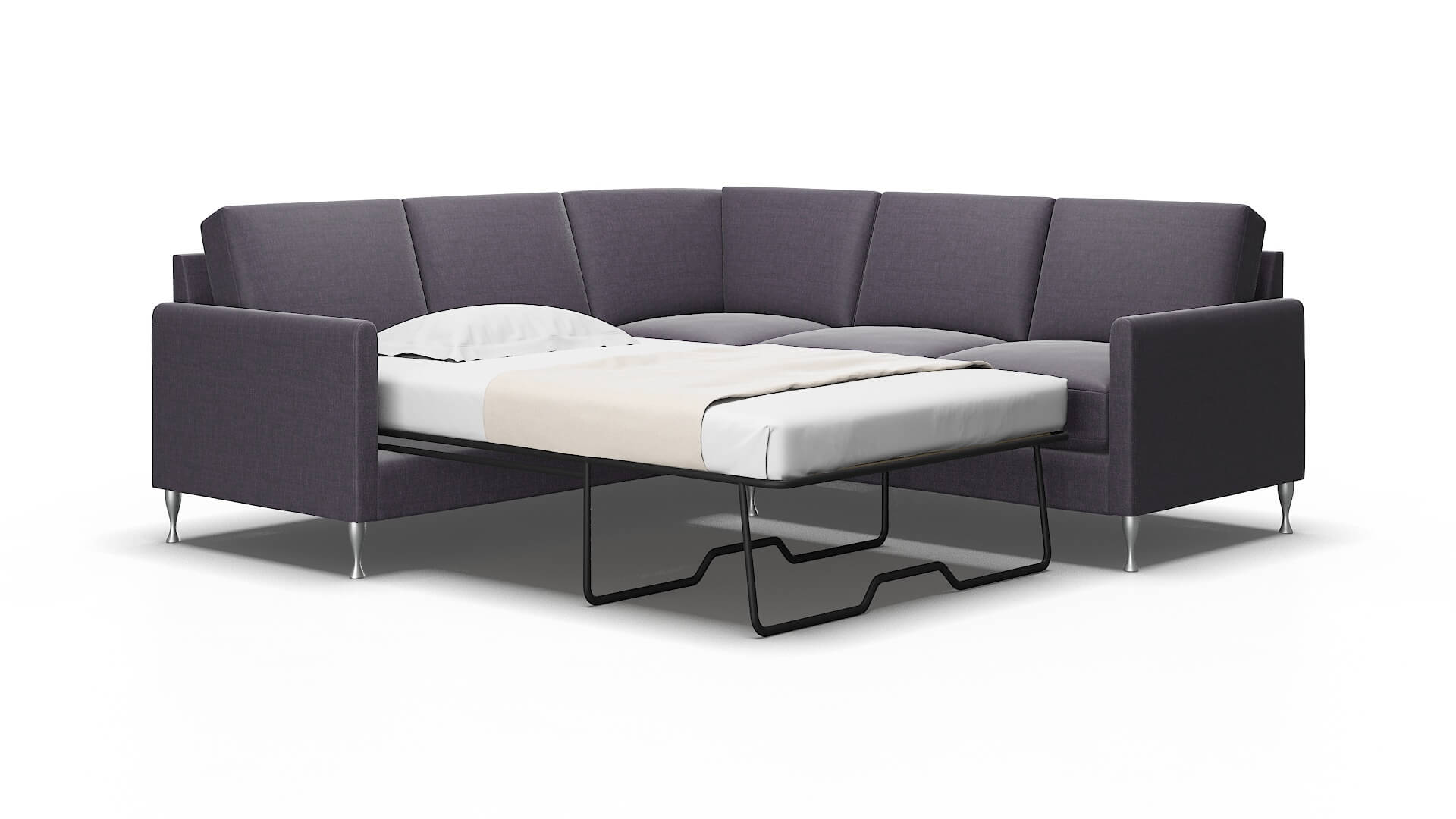 Eureka Durham Ink Sectional Sleeper Espresso legs 2