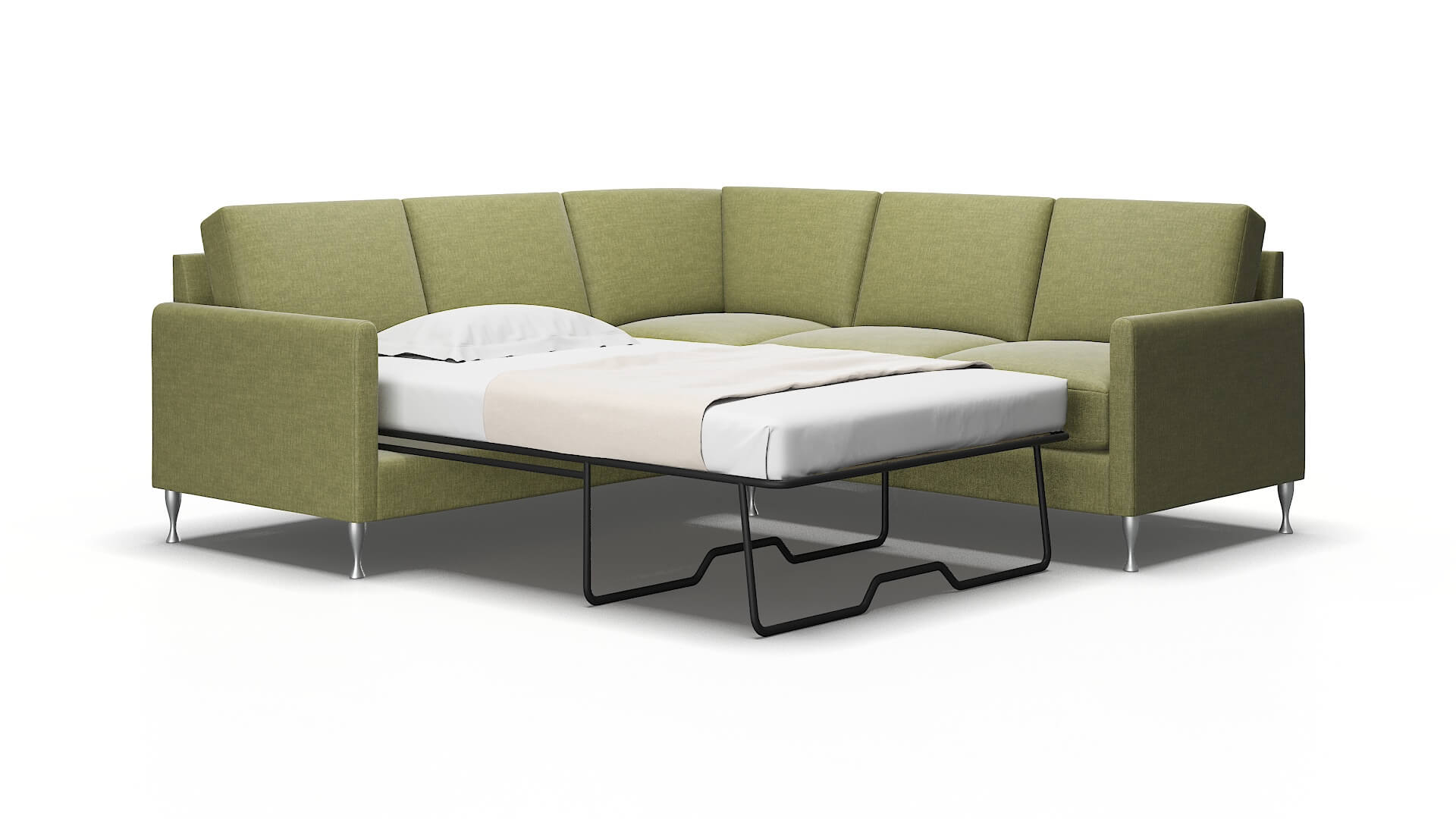 Eureka Durham Lime Sectional Sleeper Espresso legs 2