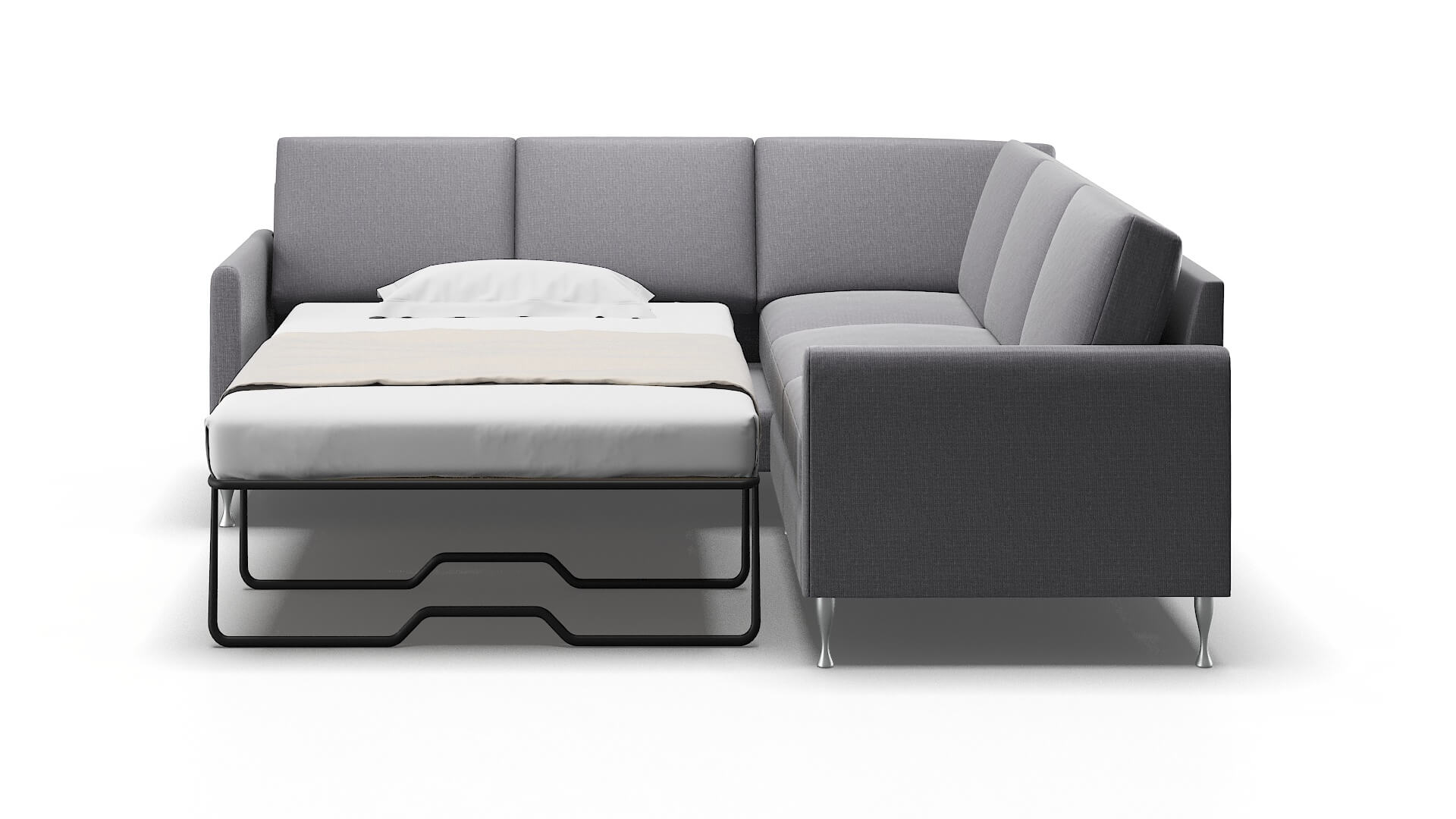 Eureka Insight Denim Sectional Sleeper Espresso legs 1