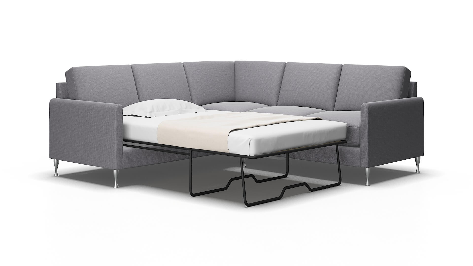 Eureka Insight Denim Sectional Sleeper Espresso legs 2