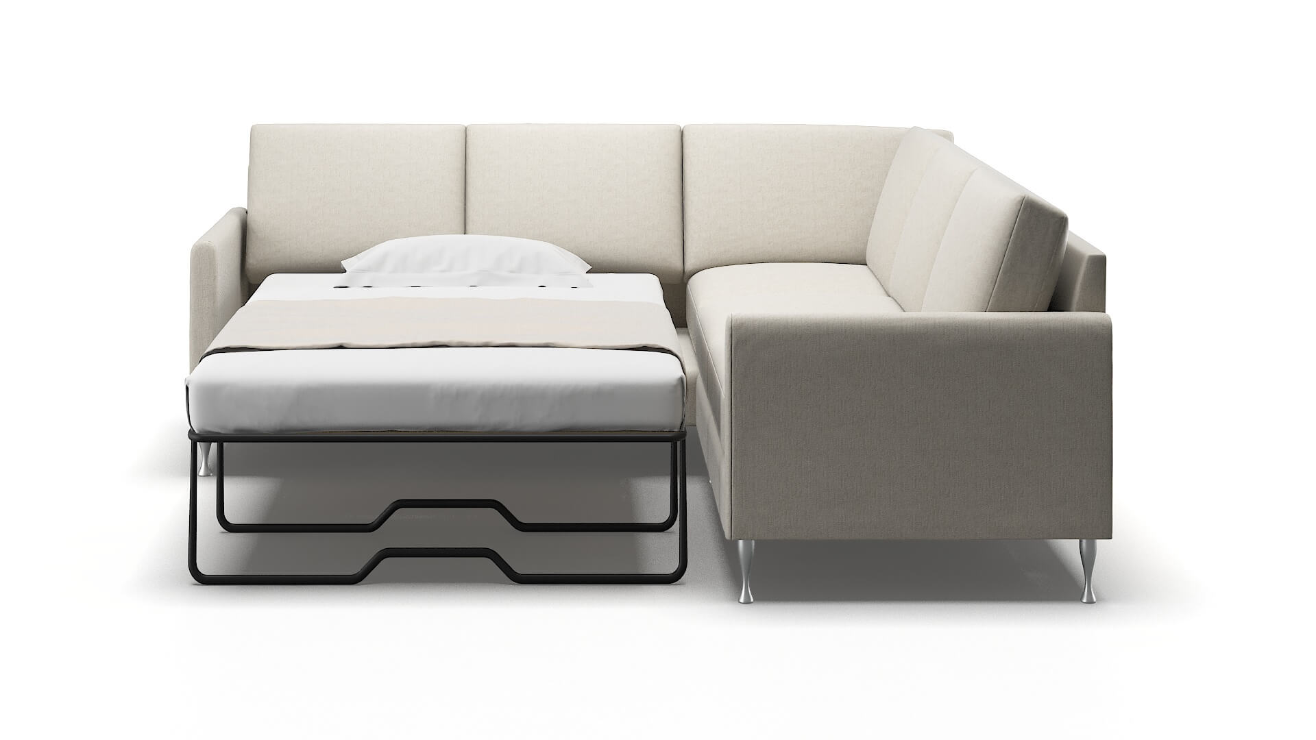 Eureka Insight Dove Sectional Sleeper Espresso legs 1