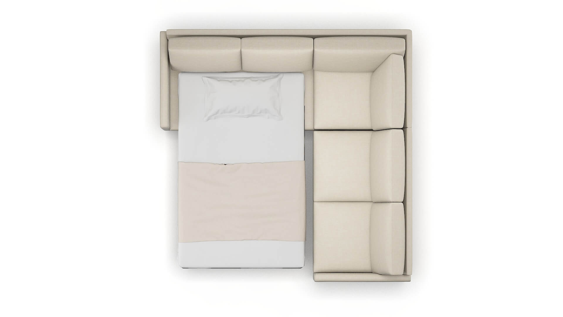 Eureka Keylargo Almond Sectional Sleeper Espresso legs 3