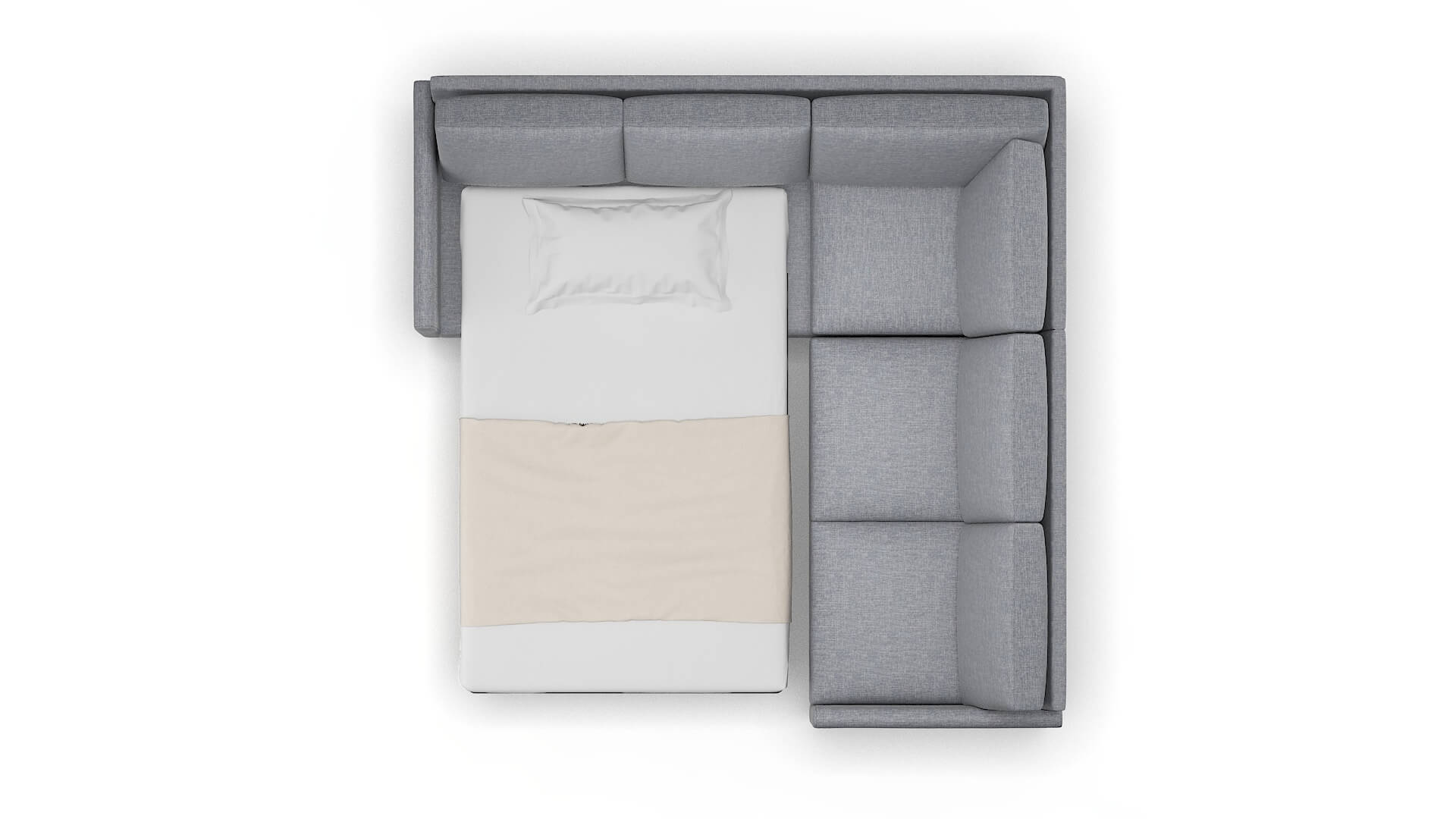 Eureka Keylargo Ash Sectional Sleeper Espresso legs 3