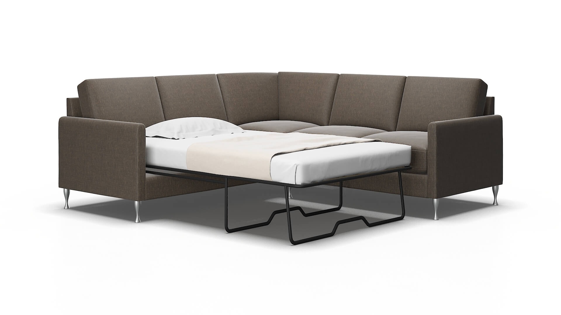 Eureka Keylargo Bark Sectional Sleeper Espresso legs 2