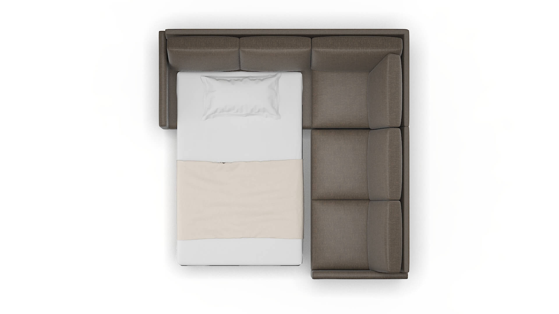 Eureka Keylargo Bark Sectional Sleeper Espresso legs 3