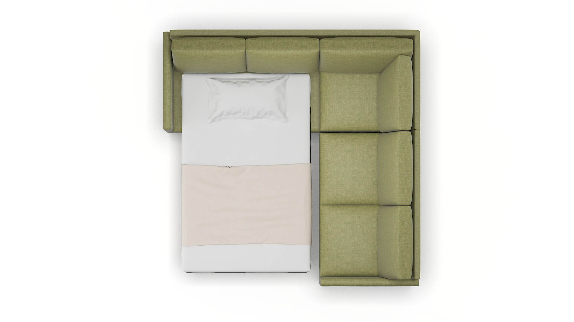 Eureka Keylargo Grass Sectional Sleeper Espresso legs 3