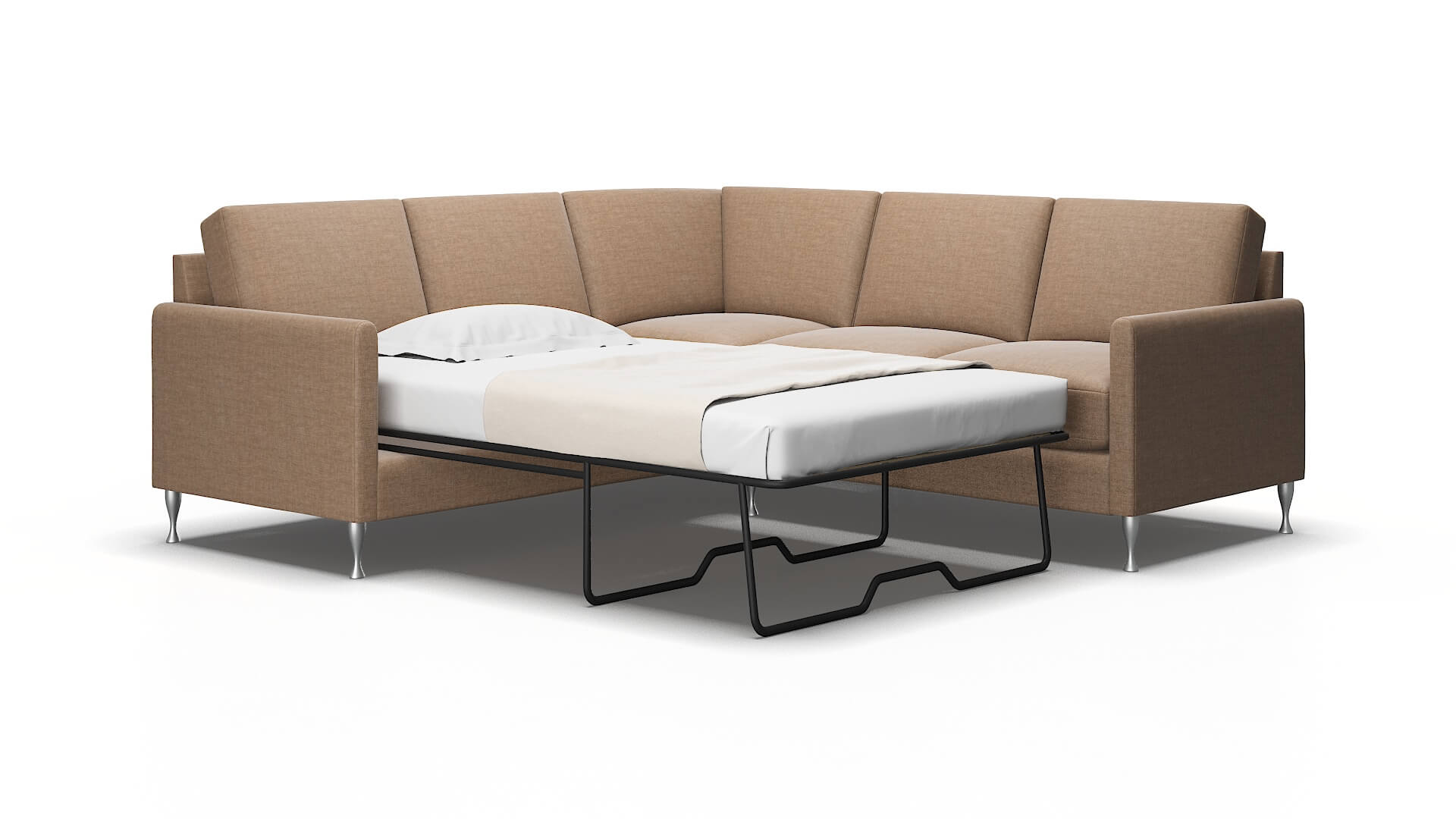 Eureka Keylargo Mink Sectional Sleeper Espresso legs 2