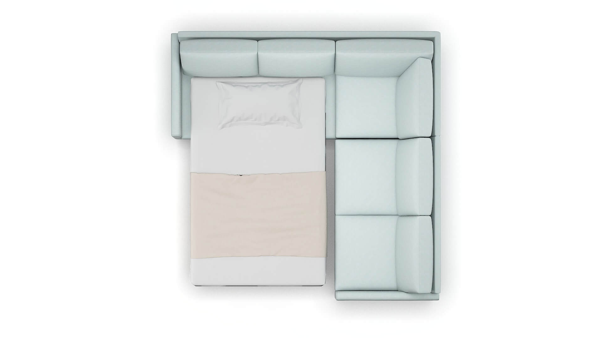 Eureka Leslie Robins_egg Sectional Sleeper Espresso legs 3