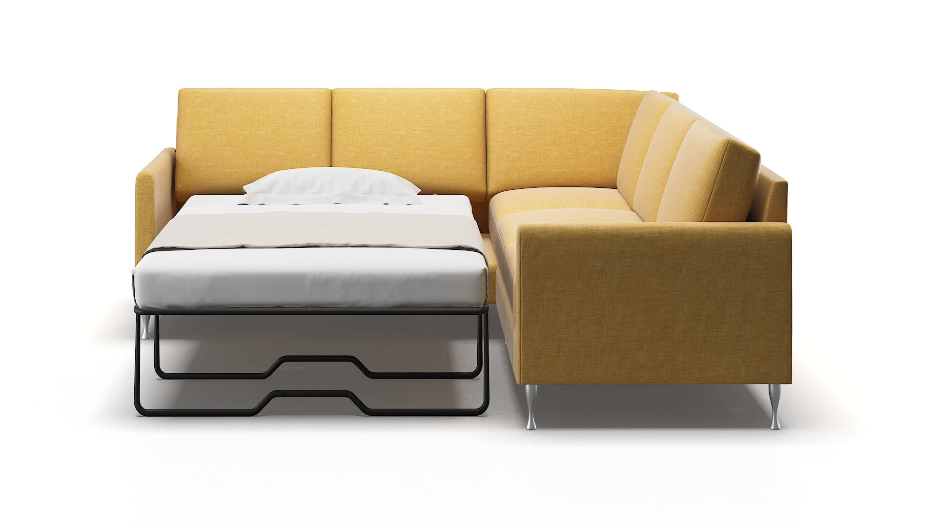 Eureka Leslie Saffron Sectional Sleeper Espresso legs 1