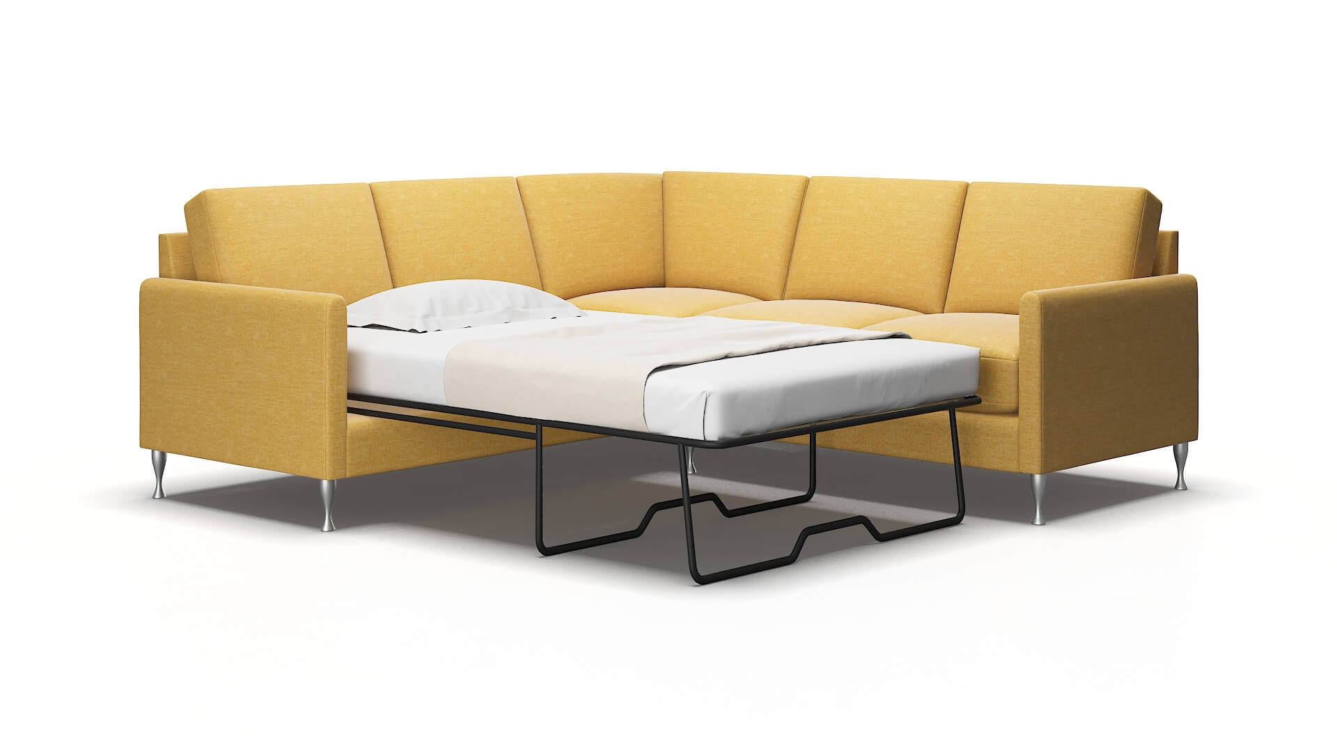 Eureka Leslie Saffron Sectional Sleeper Espresso legs 2