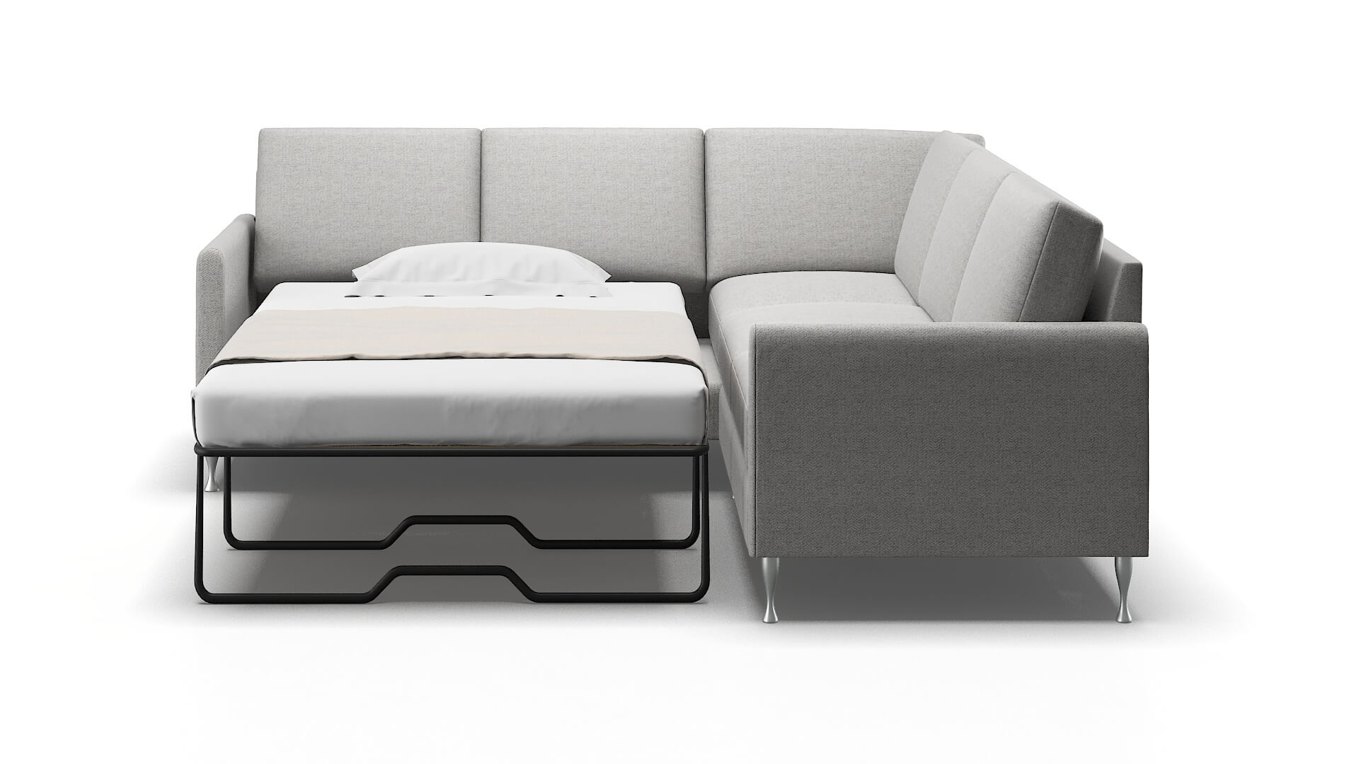 Eureka Malibu Dove Sectional Sleeper Espresso legs 1