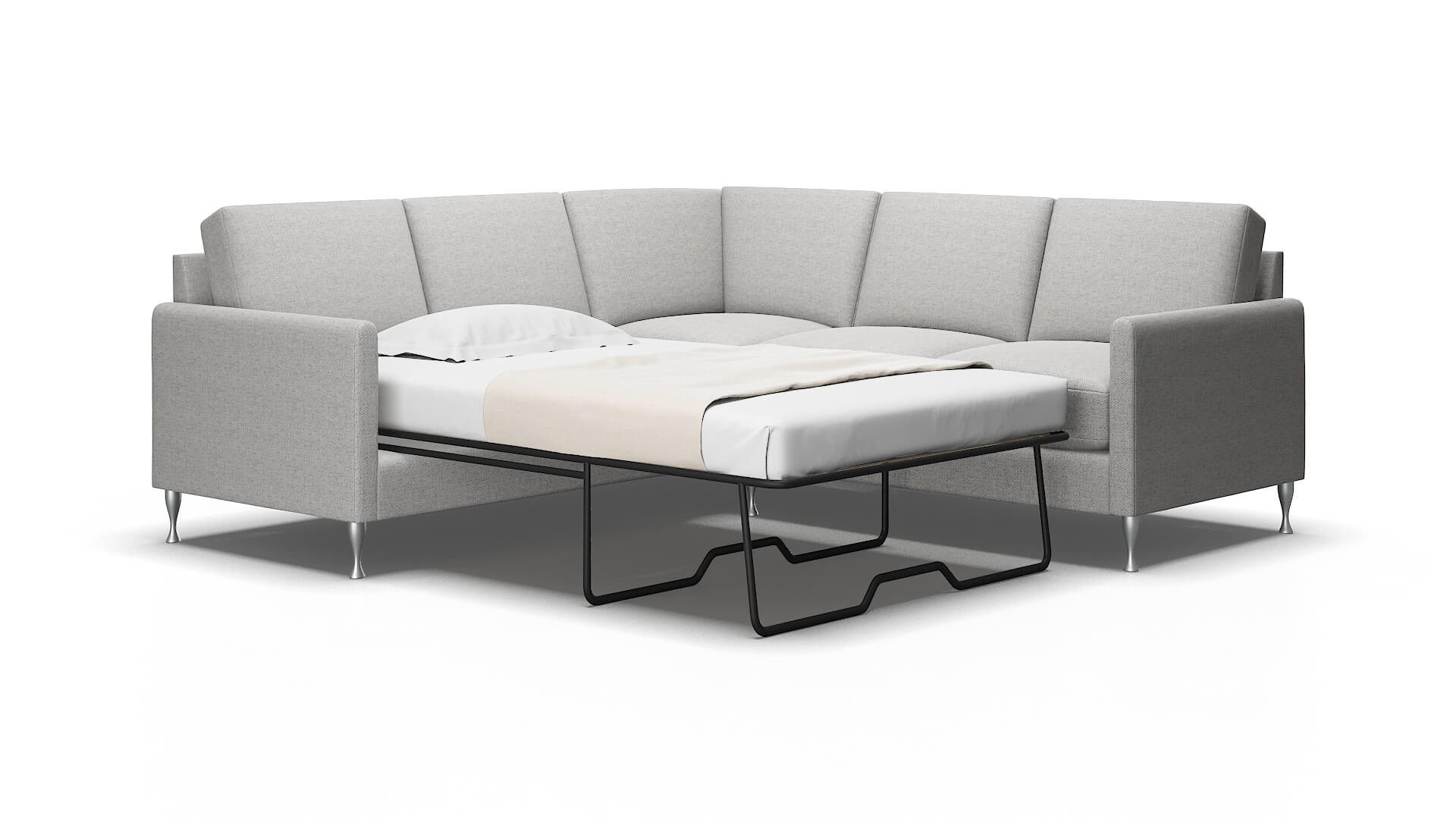 Eureka Malibu Dove Sectional Sleeper Espresso legs 2
