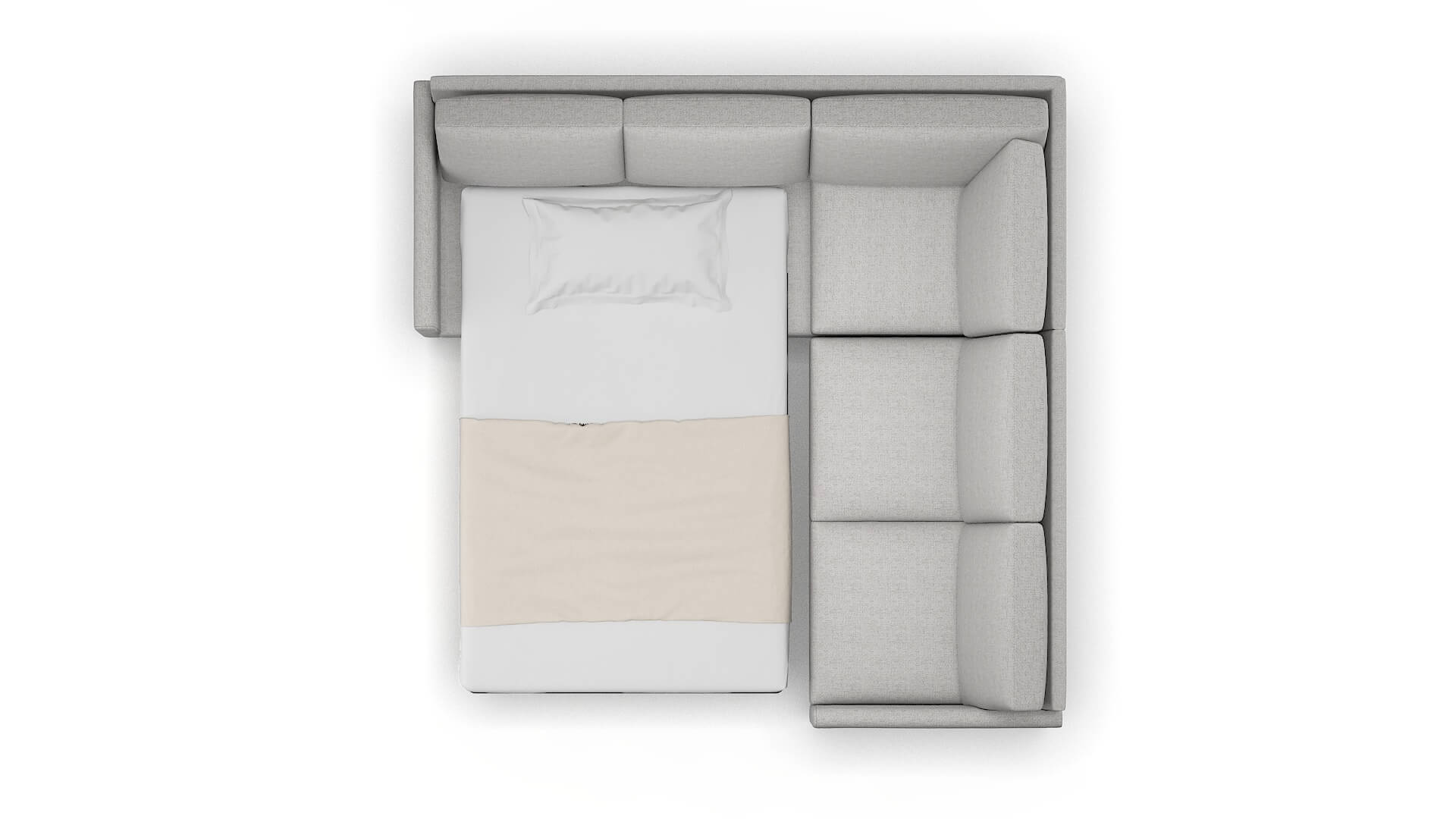 Eureka Malibu Dove Sectional Sleeper Espresso legs 3