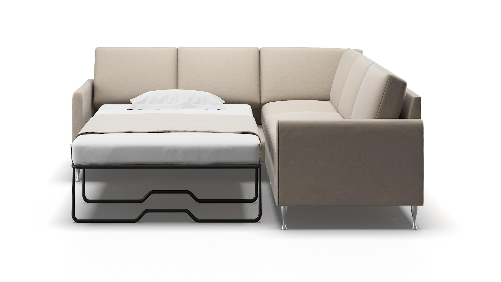 Eureka Naples Almond Sectional Sleeper Espresso legs 1