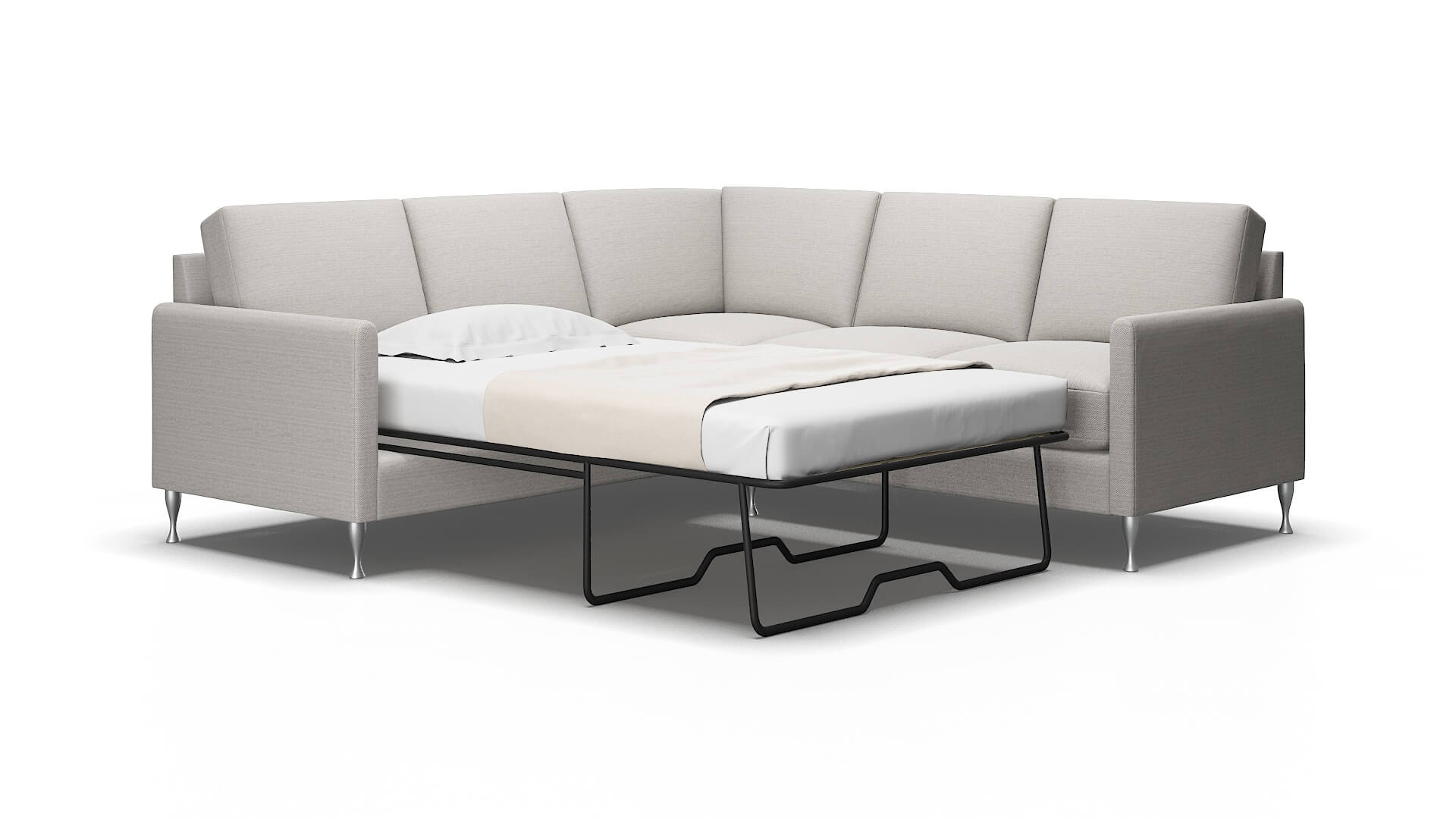 Eureka Naples Ash Sectional Sleeper Espresso legs 2