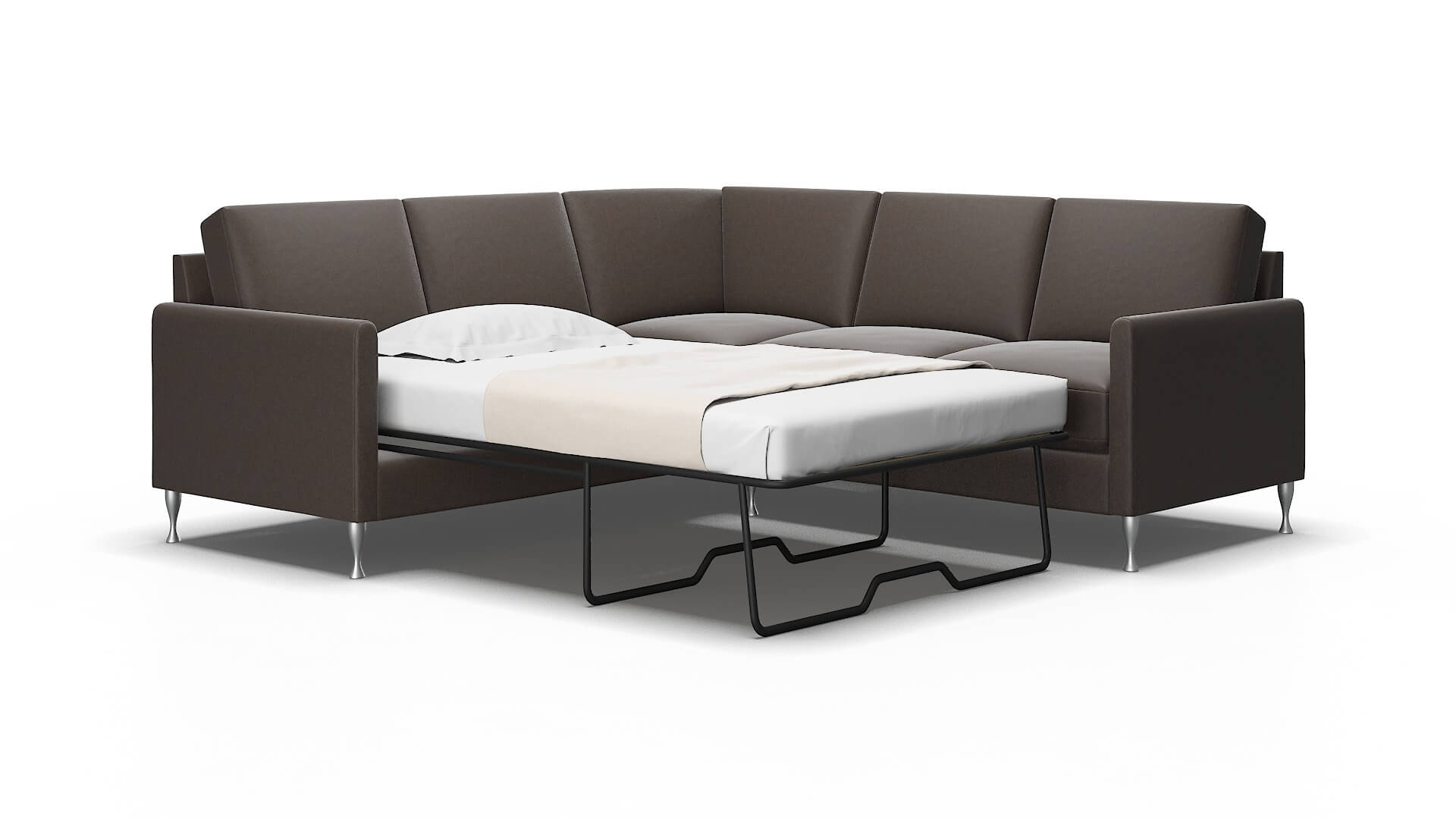 Eureka Naples Graphite Sectional Sleeper Espresso legs 2