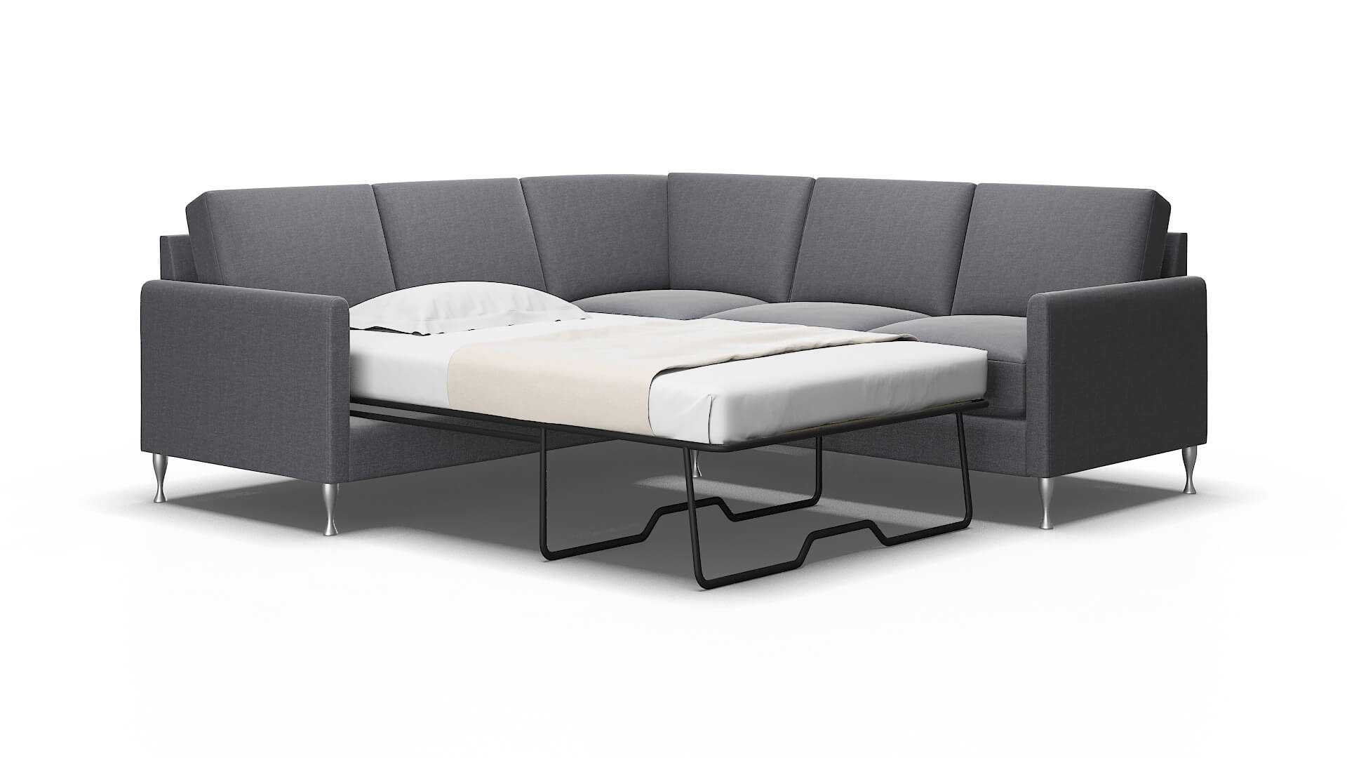 Eureka Notion Graphite Sectional Sleeper Espresso legs 2