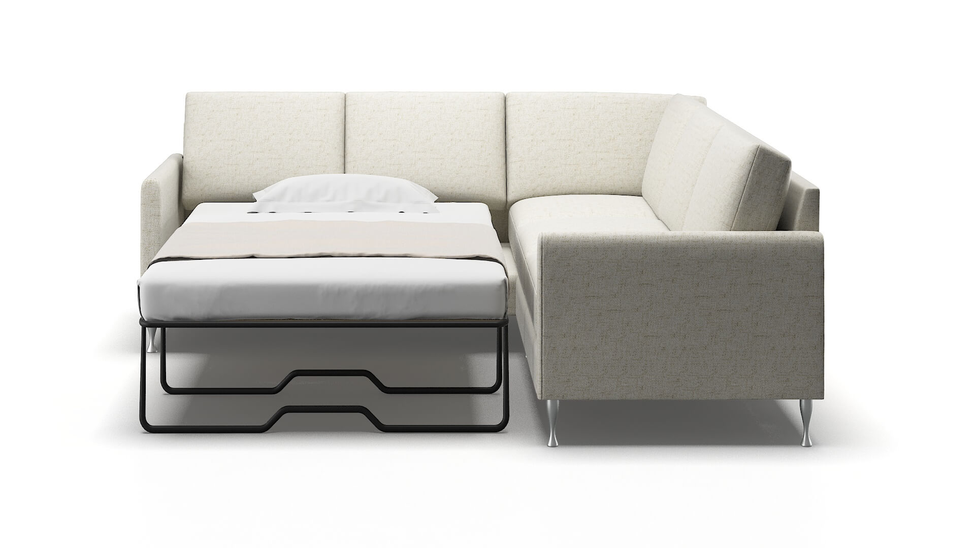 Eureka Oceanside Birch Sectional Sleeper Espresso legs 1