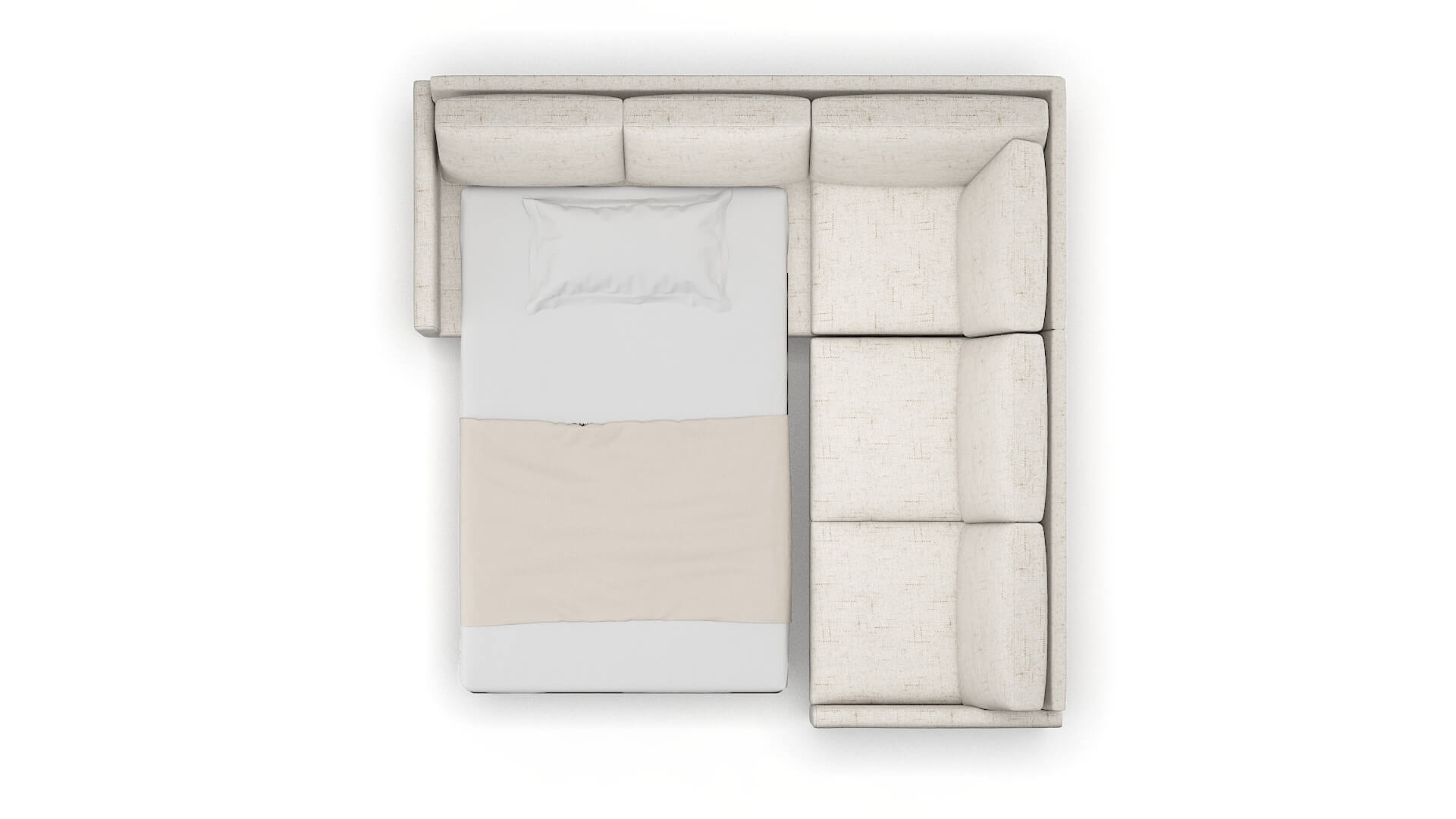 Eureka Oceanside Natural Sectional Sleeper Espresso legs 3