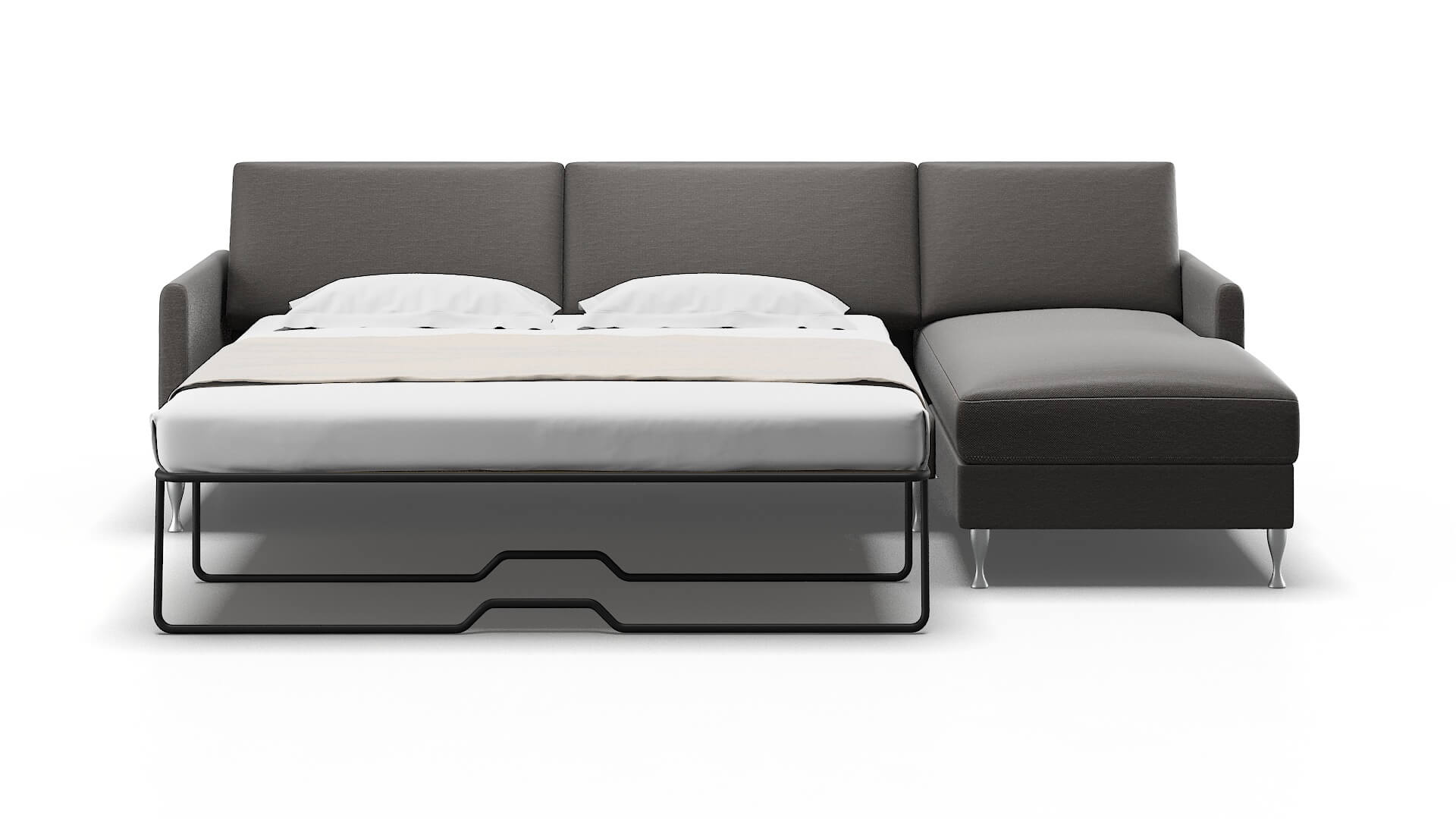 Eureka Oscar Grey Panel Sleeper Espresso legs 1