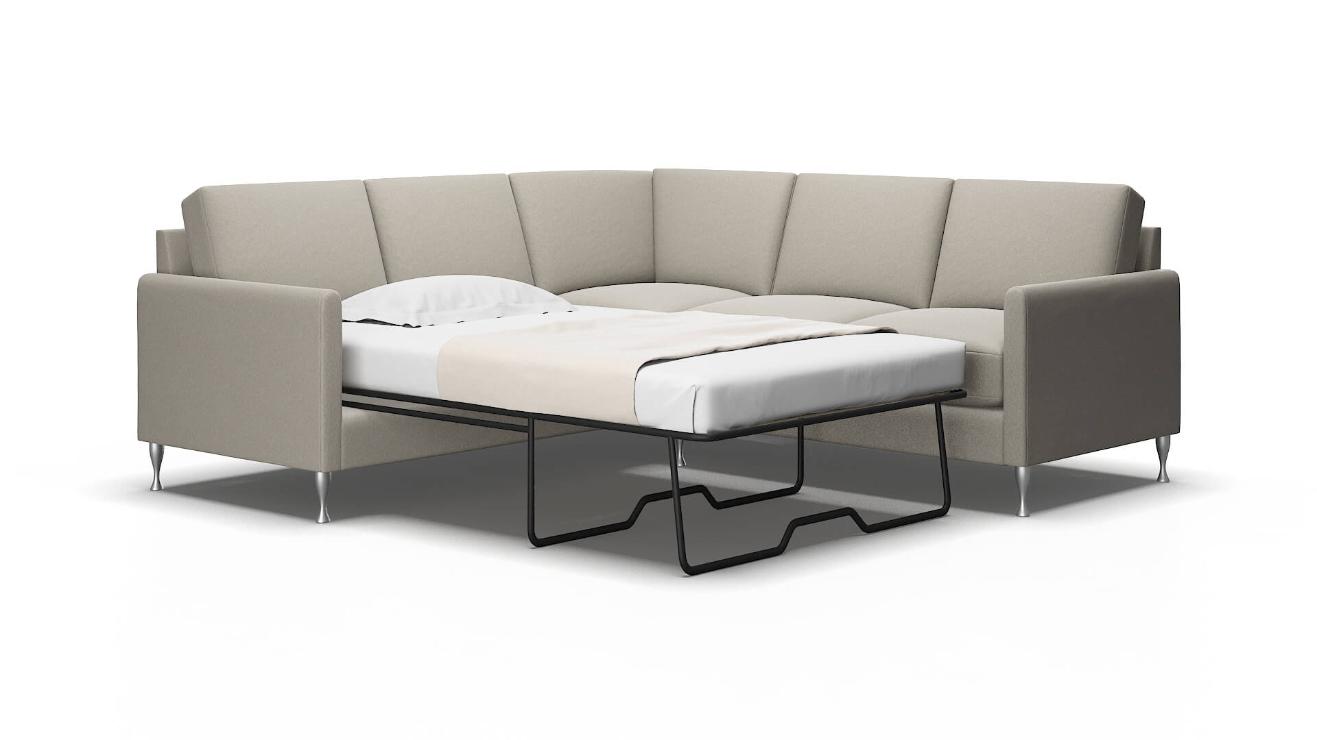 Eureka Oscar Silver Sectional Sleeper Espresso legs 2