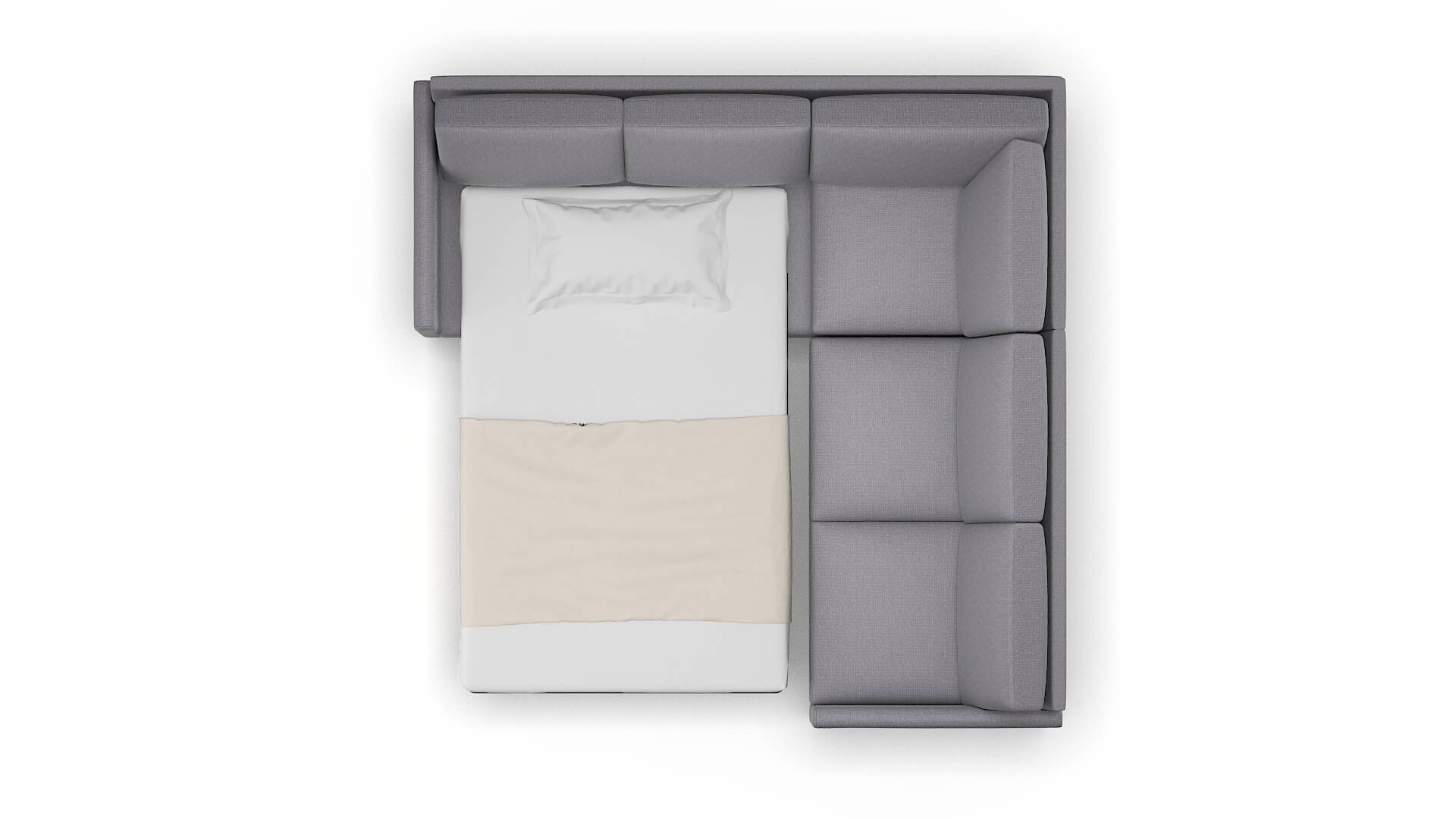 Eureka Parker Ash Sectional Sleeper Espresso legs 3