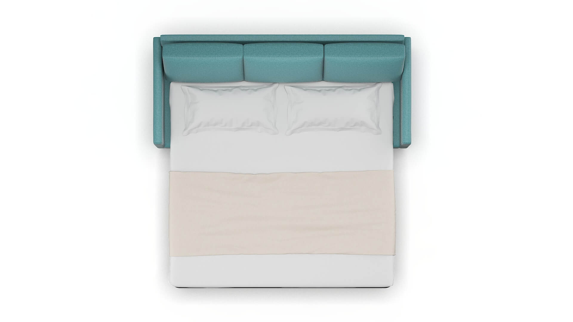 Eureka Parker Turquoise Sofa Sleeper Espresso legs 3