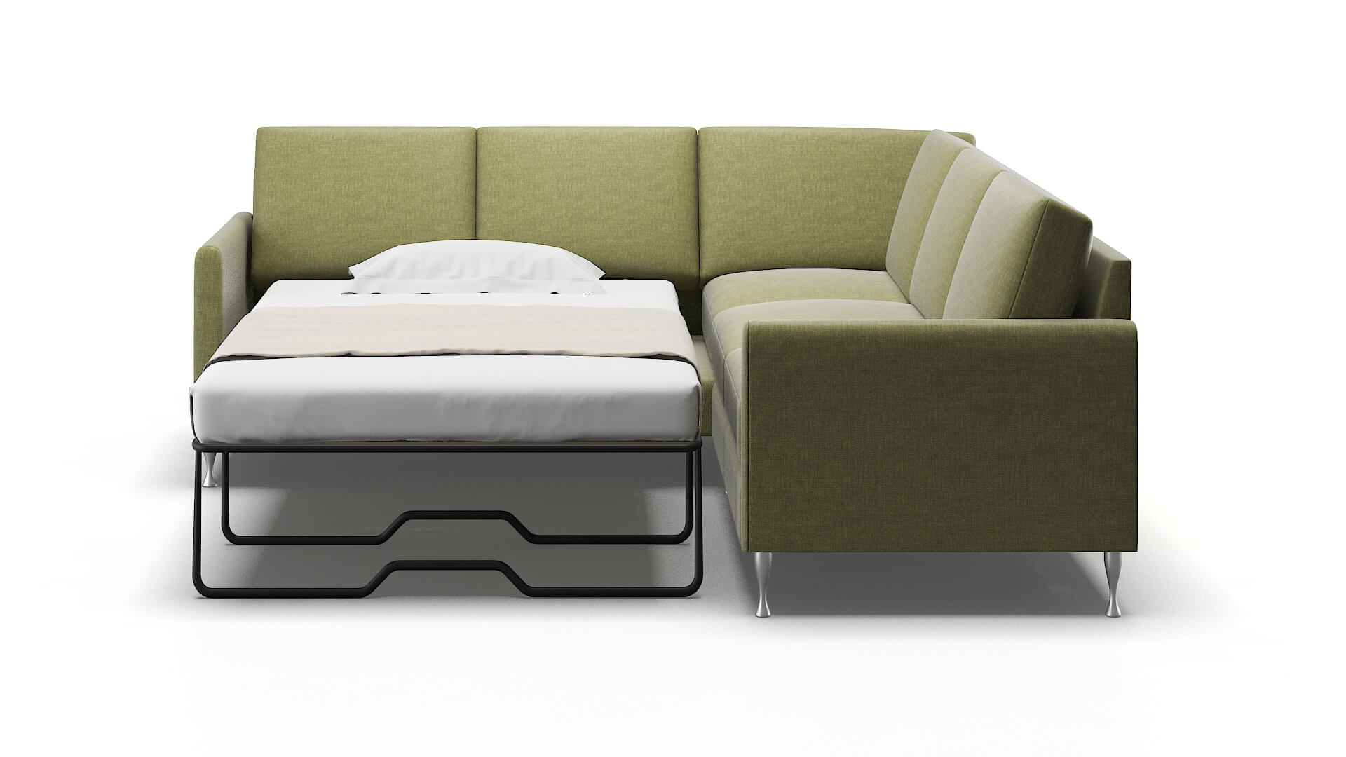 Eureka Portland Basil Sectional Sleeper Espresso legs 1