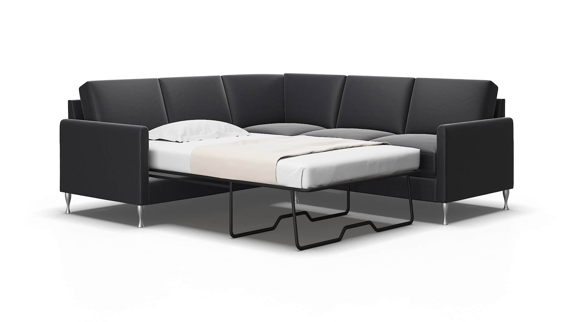 Eureka Redondo Navy Sectional Sleeper Espresso legs 2