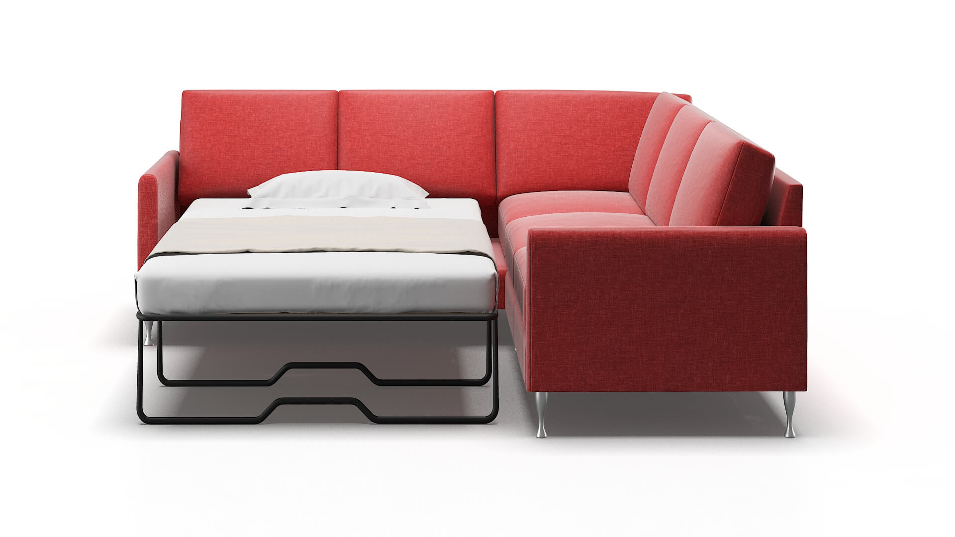 Eureka Royale Berry Sectional Sleeper Espresso legs 1