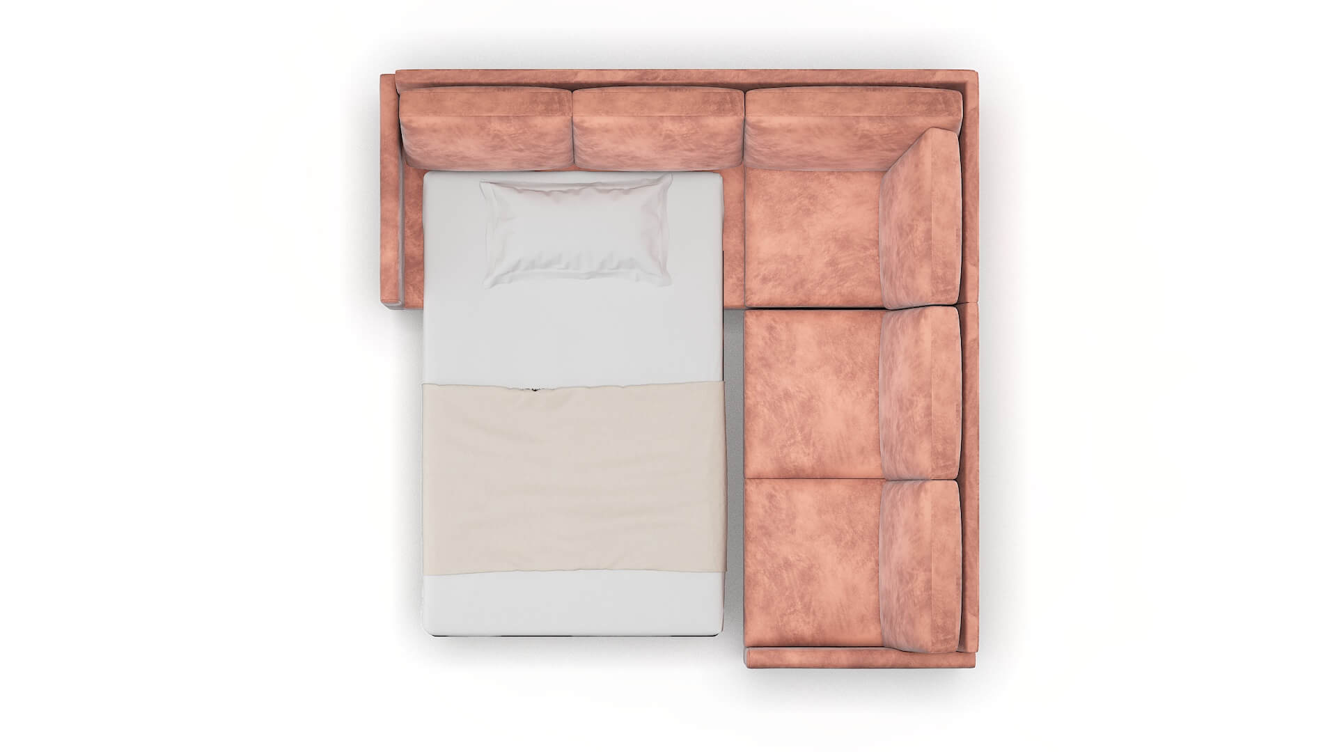 Eureka Royale Blush Sectional Sleeper Espresso legs 3