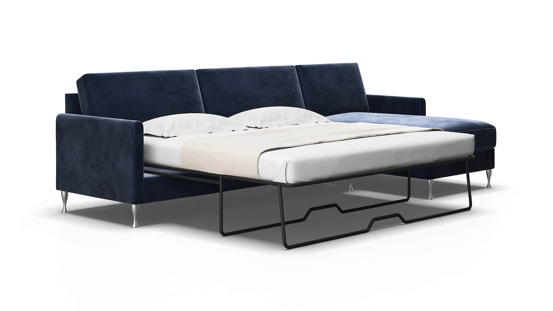 Eureka Royale Cobalt Panel Sleeper Espresso legs 2