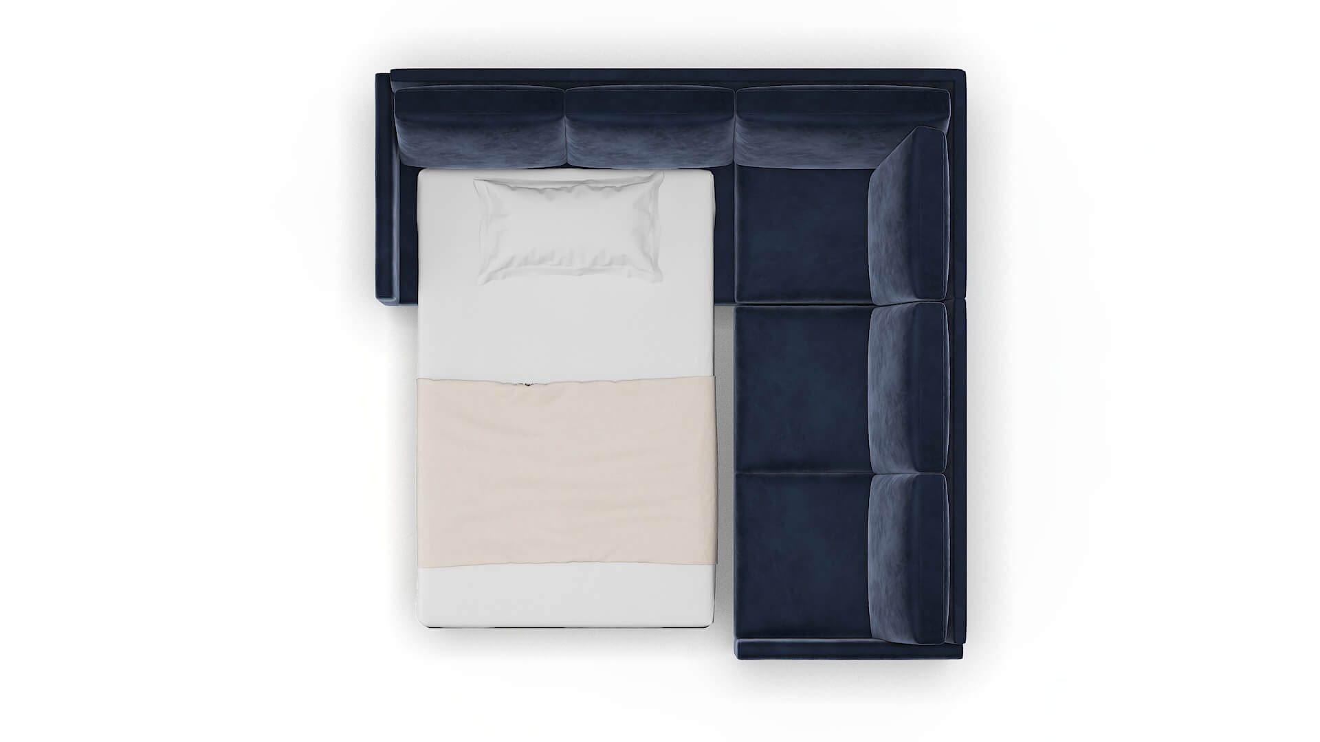 Eureka Royale Cobalt Sectional Sleeper Espresso legs 3