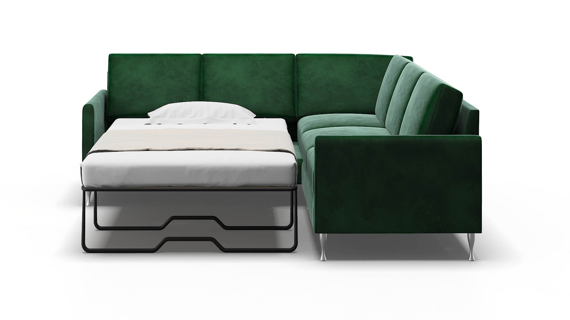 Eureka Royale Evergreen Sectional Sleeper Espresso legs 1