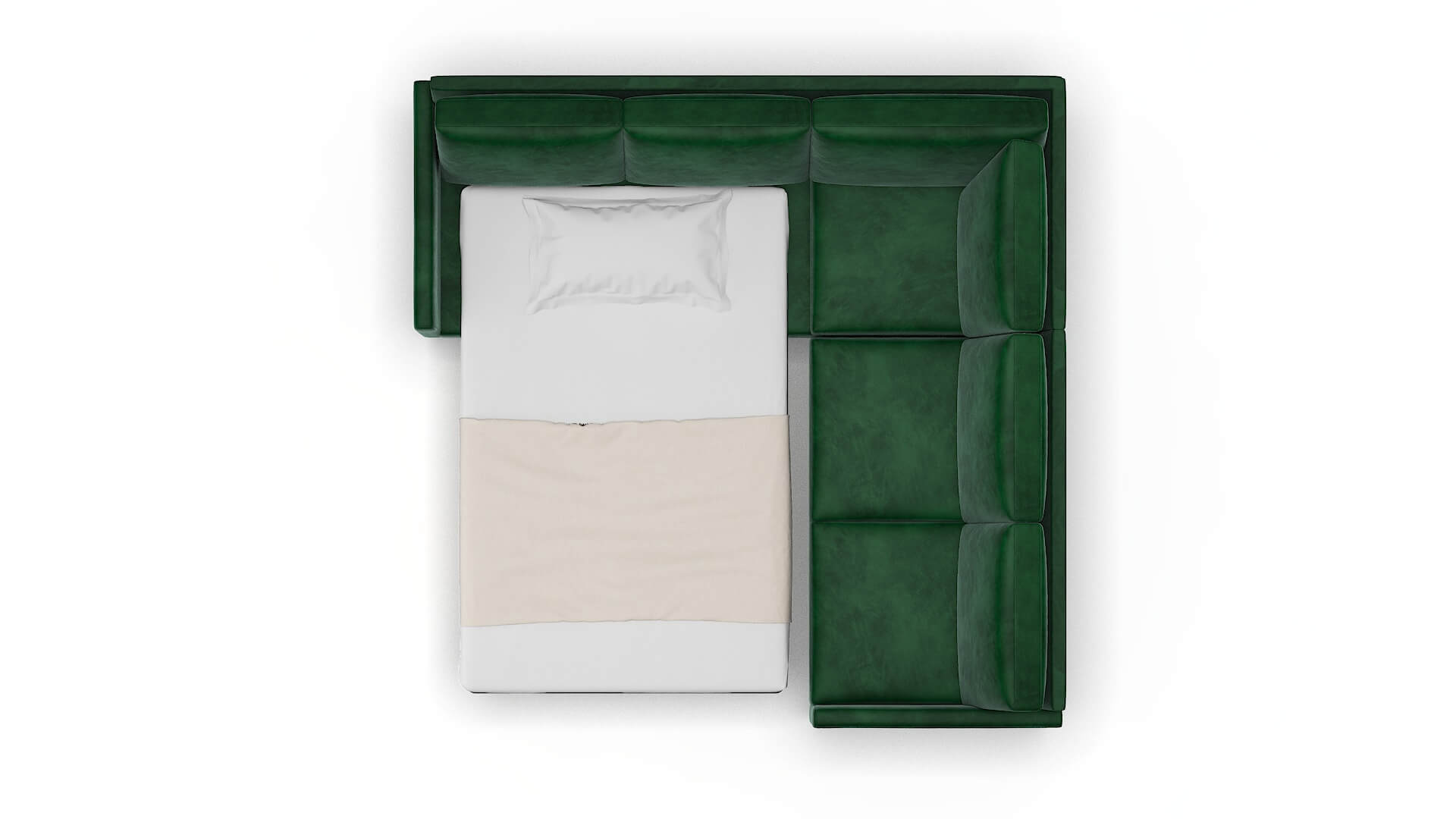 Eureka Royale Evergreen Sectional Sleeper Espresso legs 3