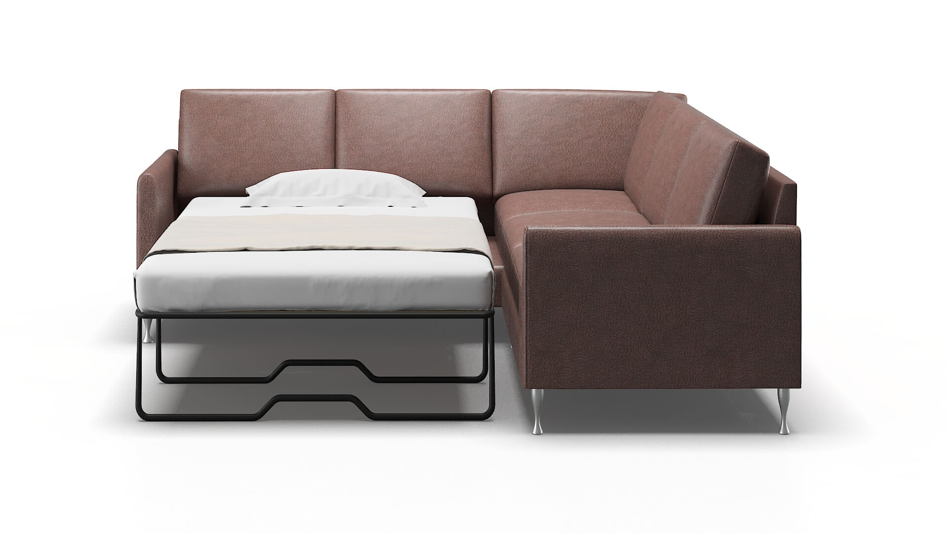 Eureka Royale Mocha Sectional Sleeper Espresso legs 1