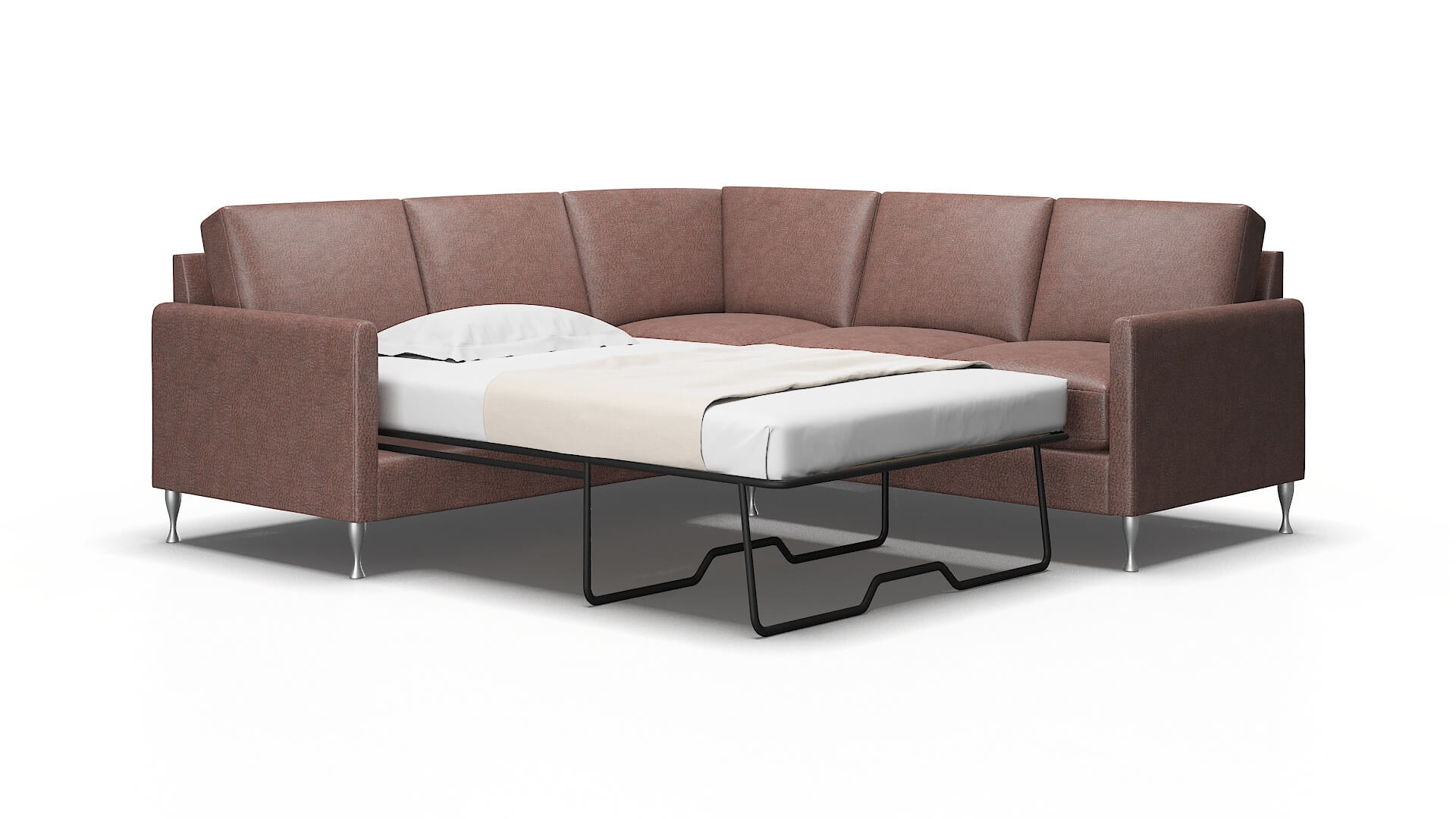 Eureka Royale Mocha Sectional Sleeper Espresso legs 2