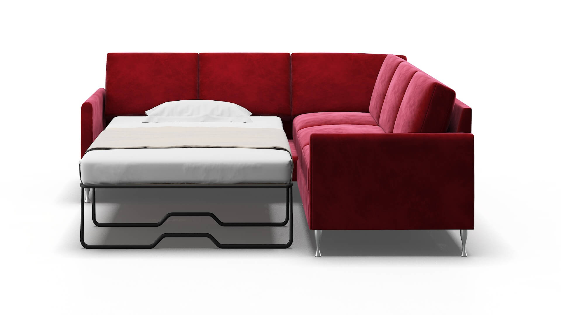 Eureka Royale Ruby Sectional Sleeper Espresso legs 1
