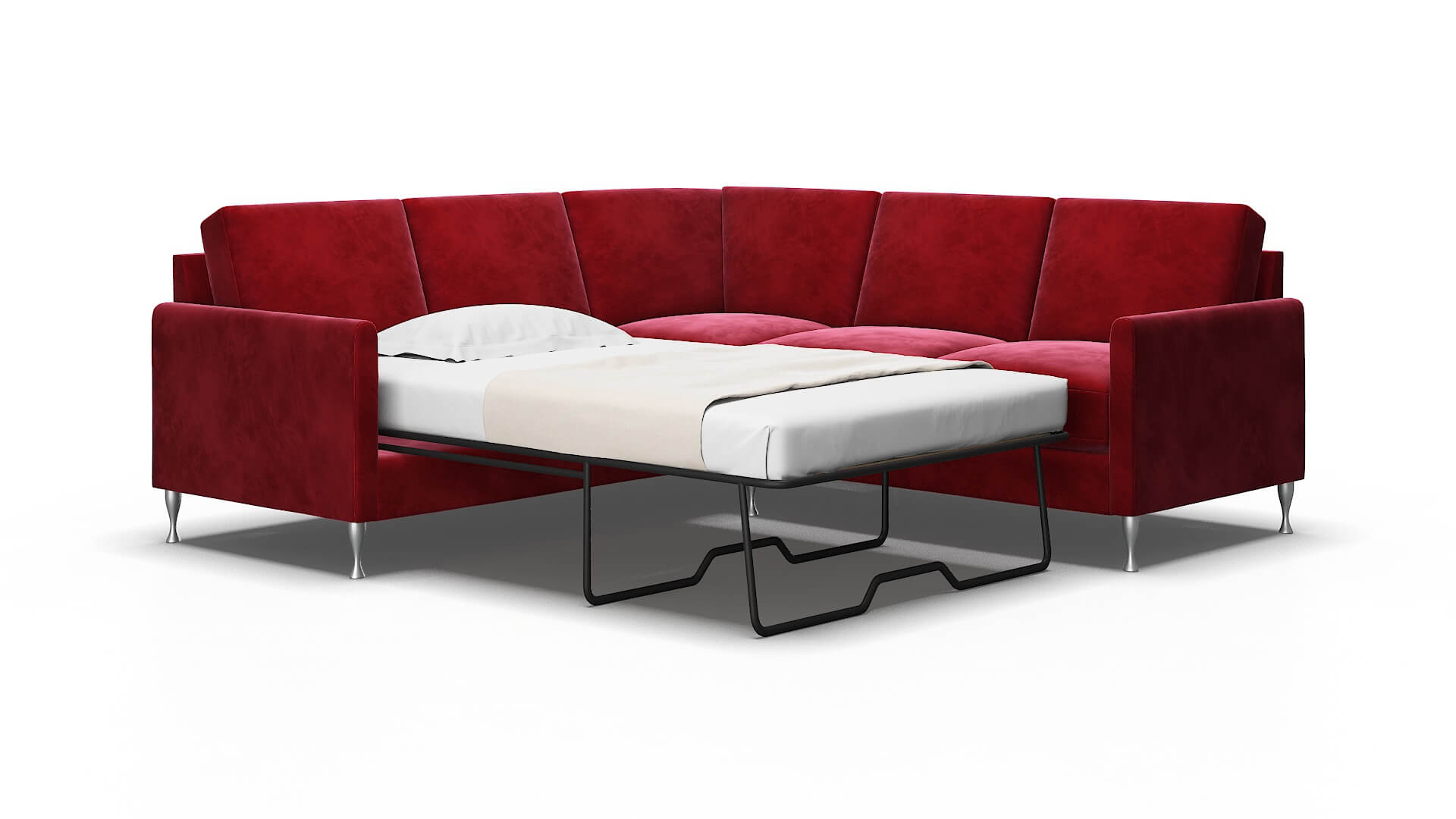 Eureka Royale Ruby Sectional Sleeper Espresso legs 2