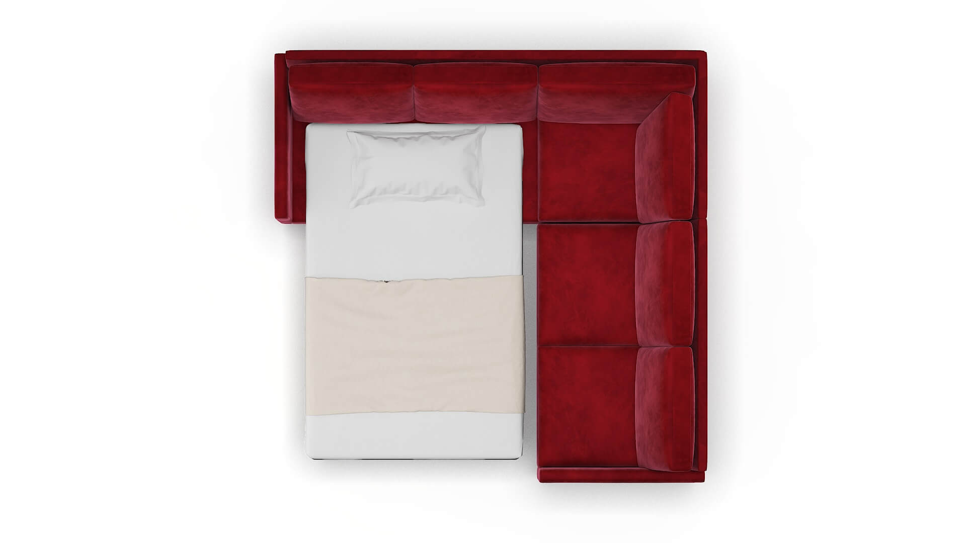 Eureka Royale Ruby Sectional Sleeper Espresso legs 3