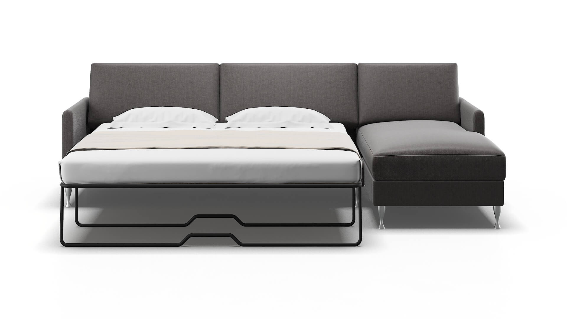 Eureka Sasha Grey Panel Sleeper Espresso legs 1