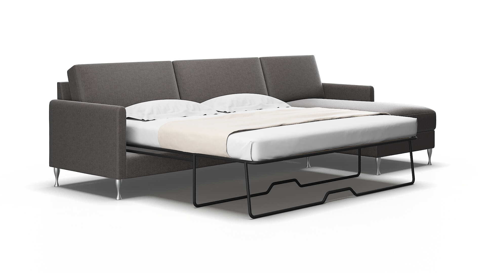 Eureka Sasha Grey Panel Sleeper Espresso legs 2