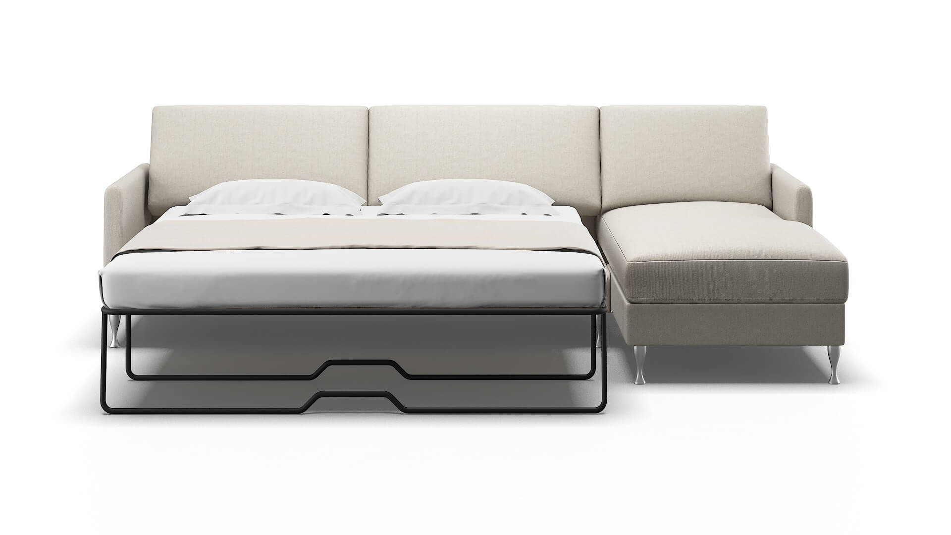 Eureka Sasha Linen Panel Sleeper Espresso legs 1