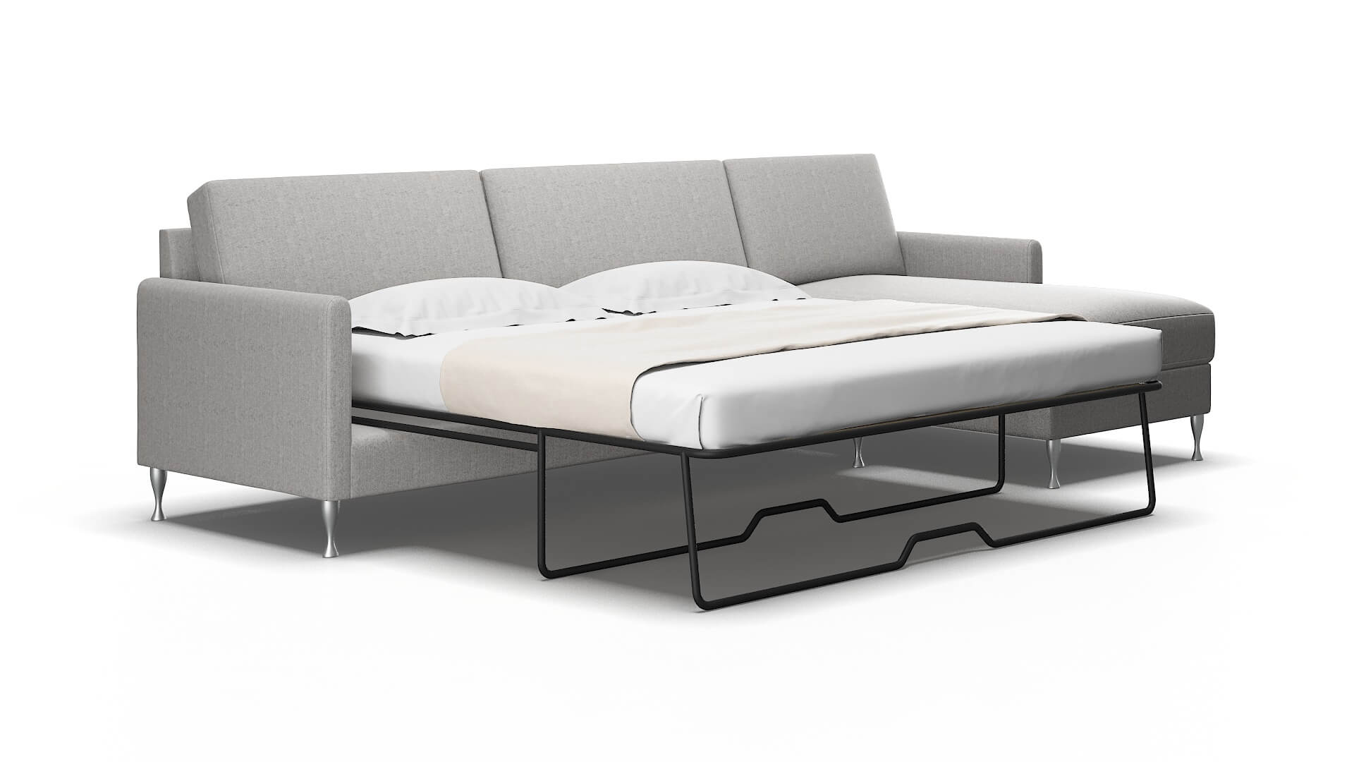 Eureka Sasha Silver Panel Sleeper Espresso legs 2