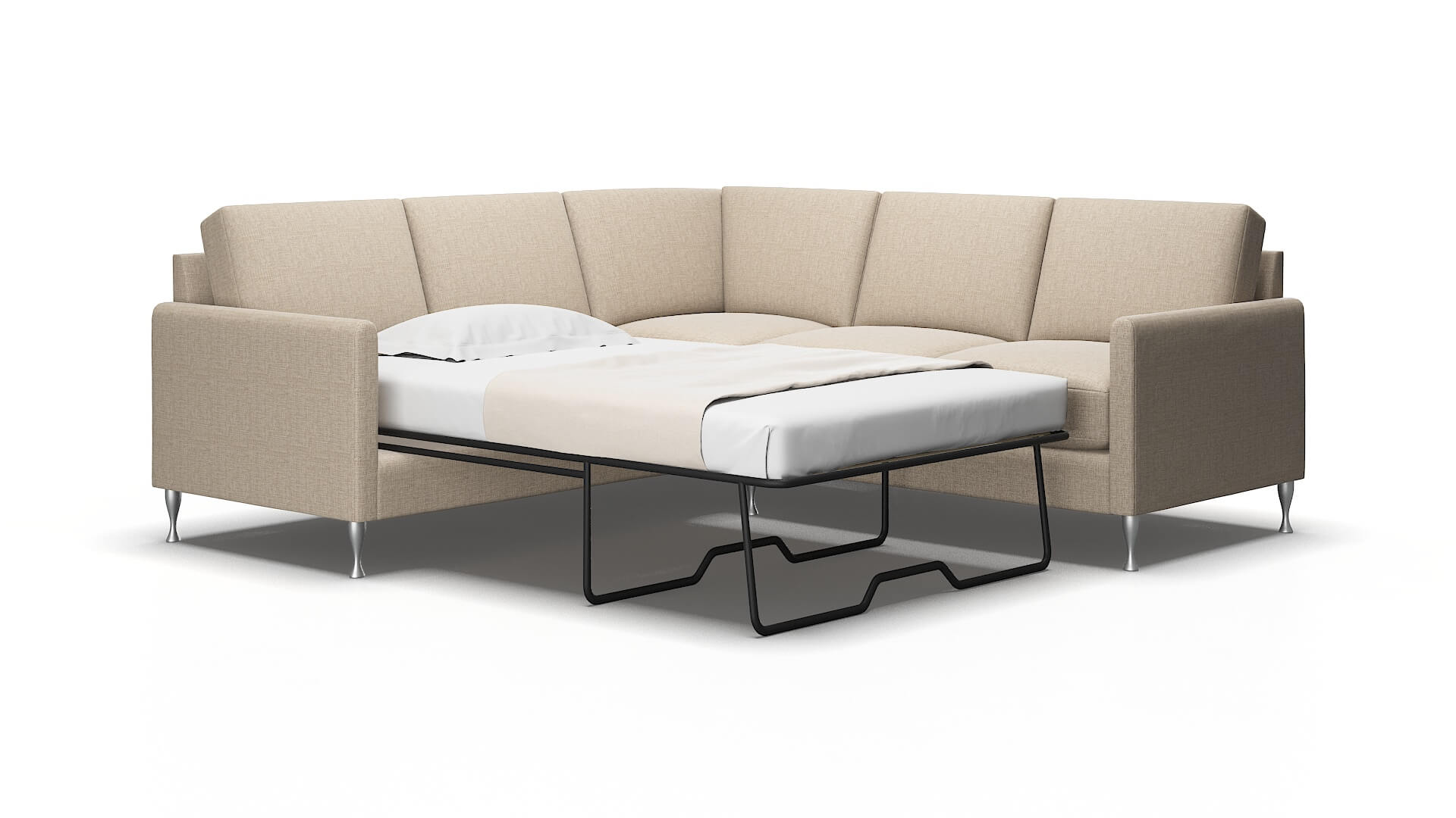 Eureka Sosoftness 74 Sectional Sleeper Espresso legs 2
