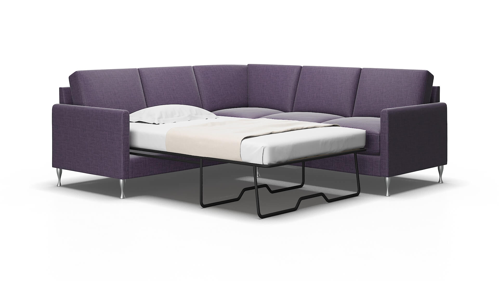 Eureka Tess Blackberry Sectional Sleeper Espresso legs 2